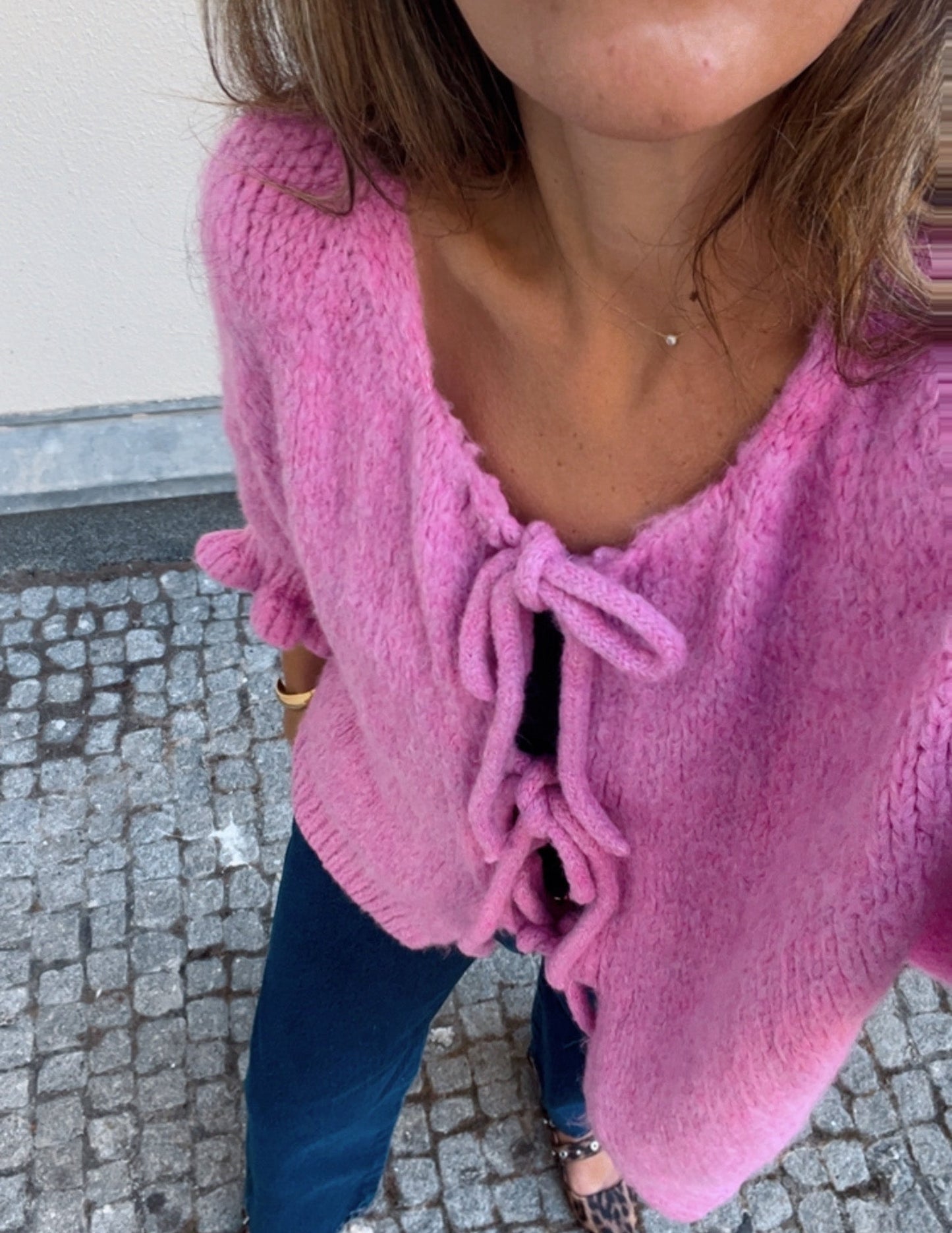 Casaco de malha com atilhos JOY