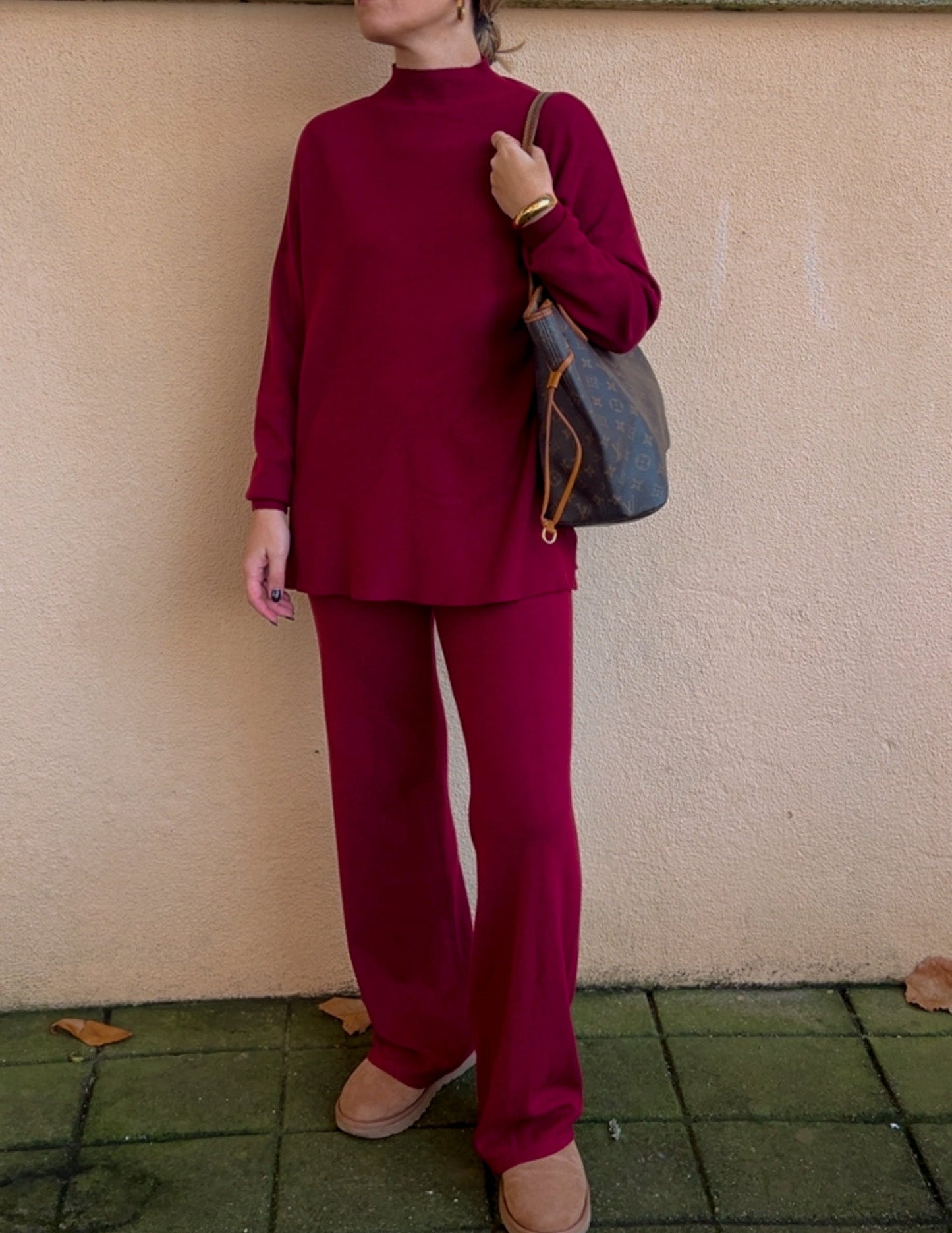 Burgundy knit set JOY