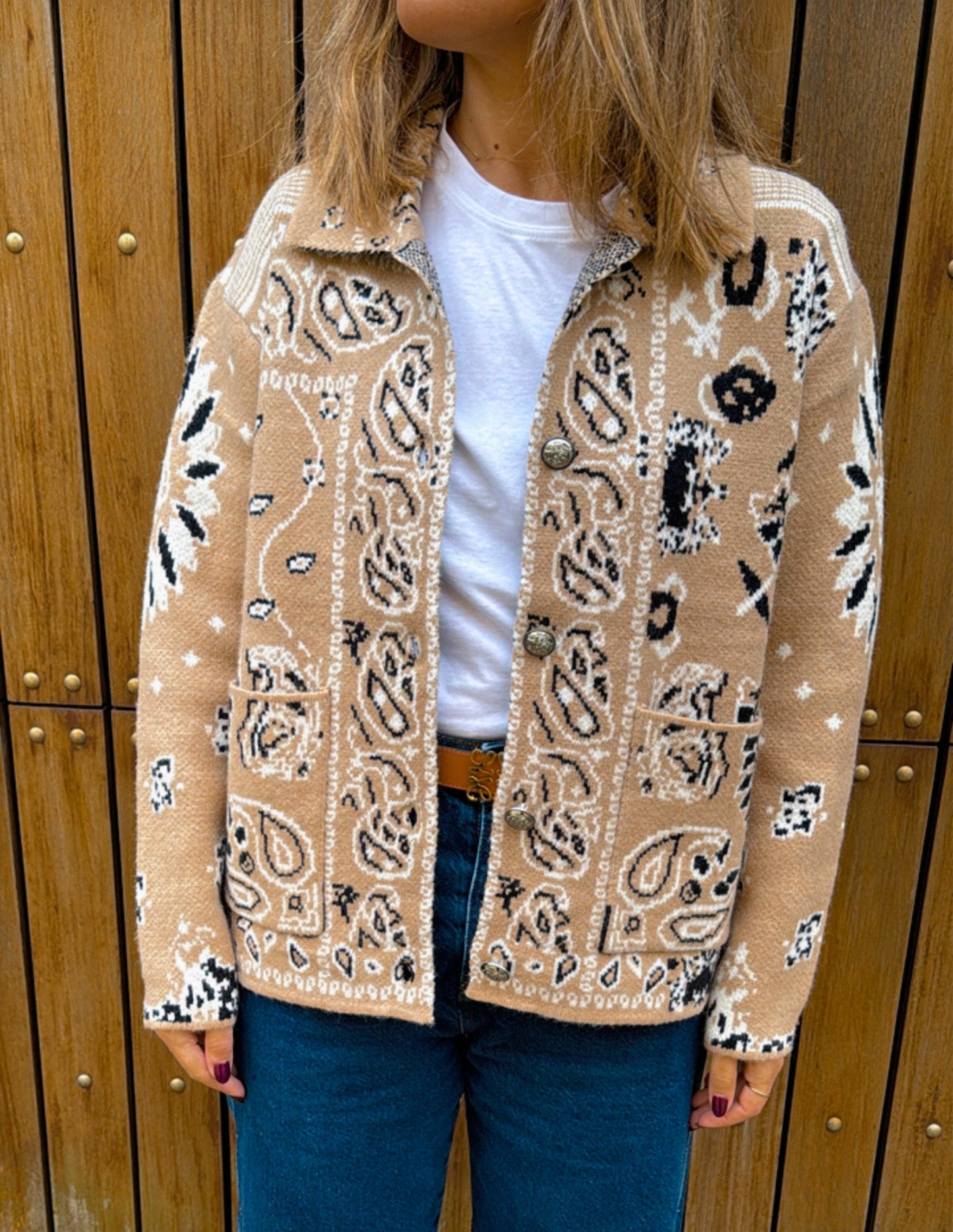 Cashmere jacket with bandana pattern - LAST UNITS JOY