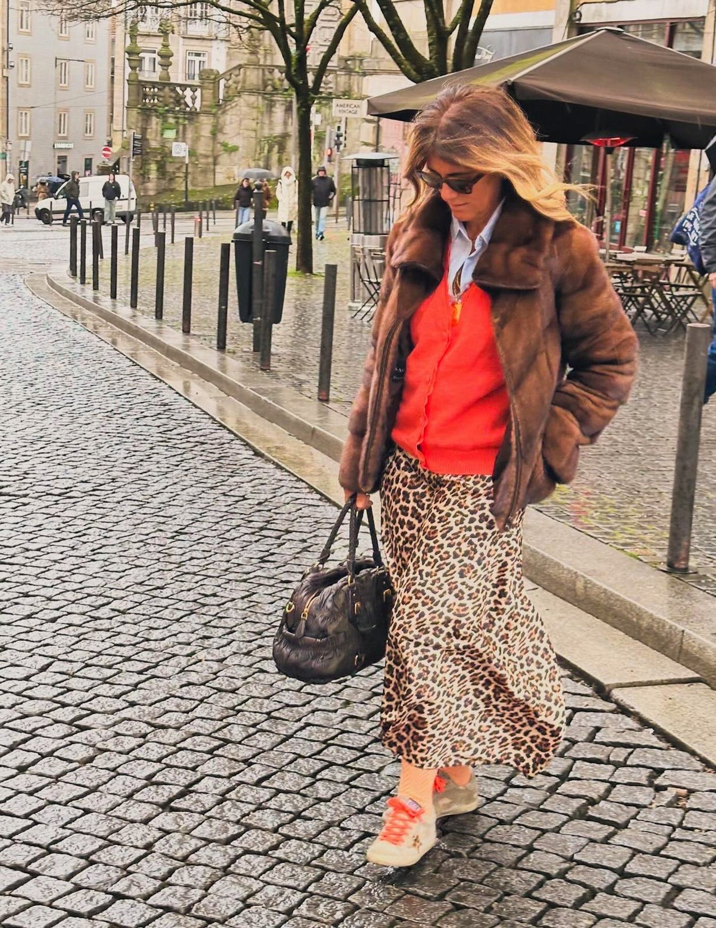 Leopard print satin skirt JOY
