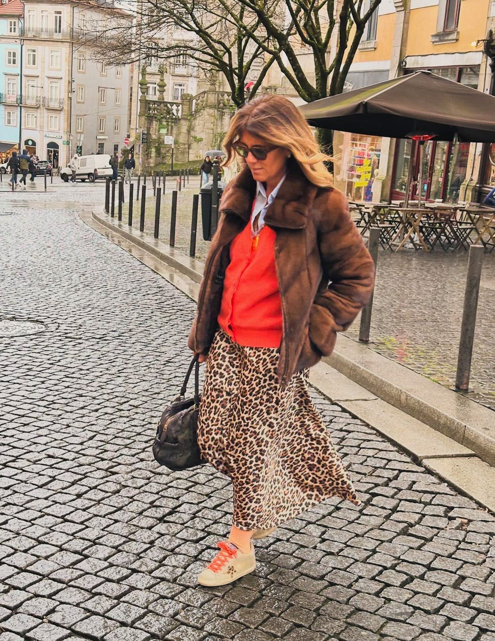 Leopard print satin skirt JOY