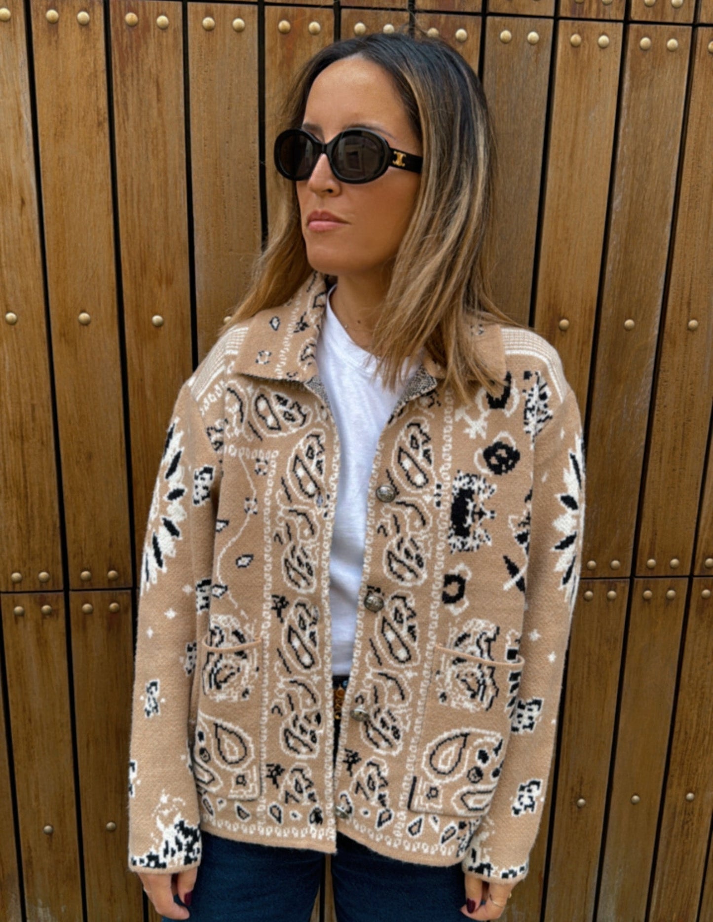 Cashmere jacket with bandana pattern - LAST UNITS JOY