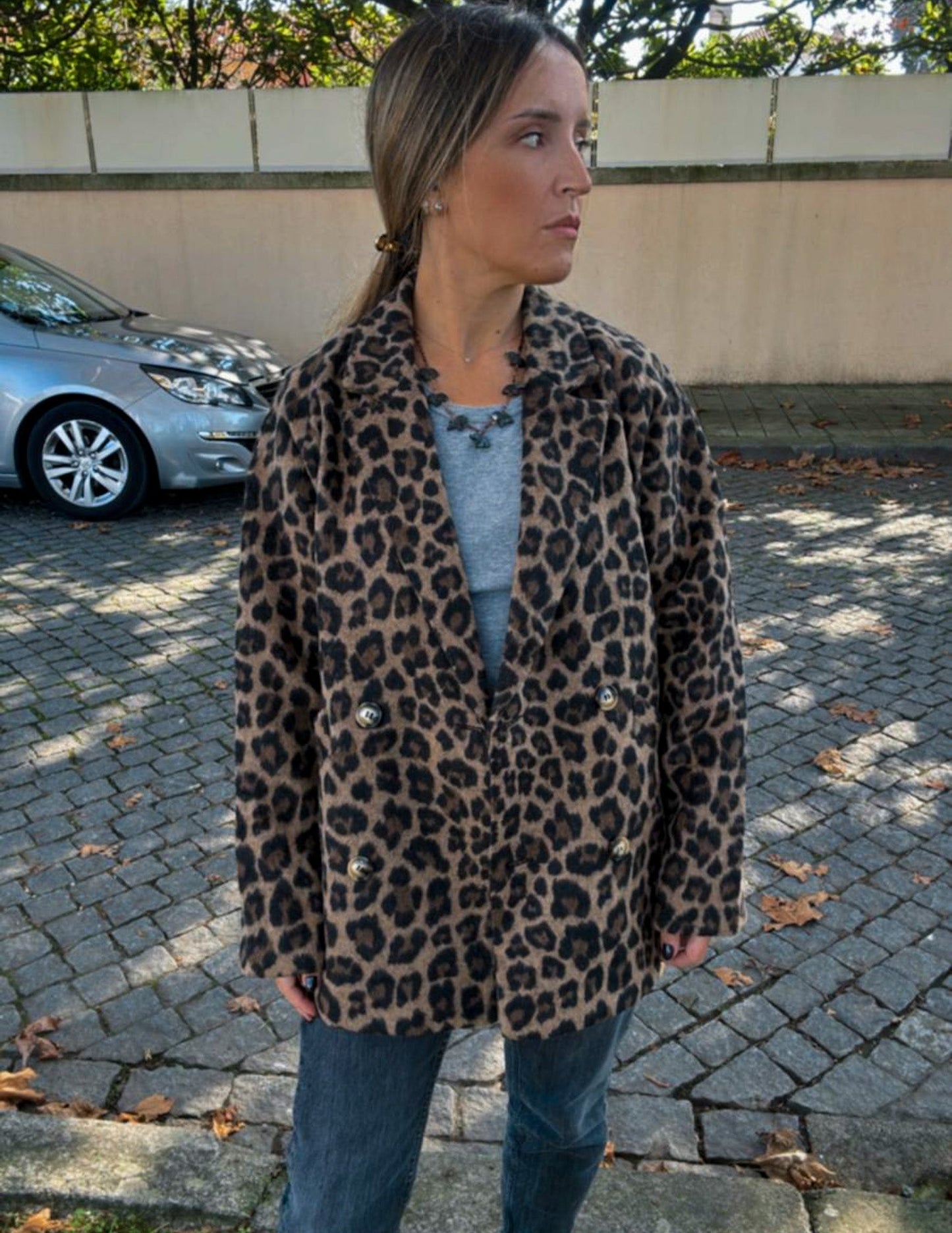 Oversize blazer em leopard print JOY