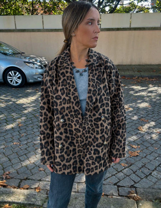 Oversize blazer em leopard print JOY