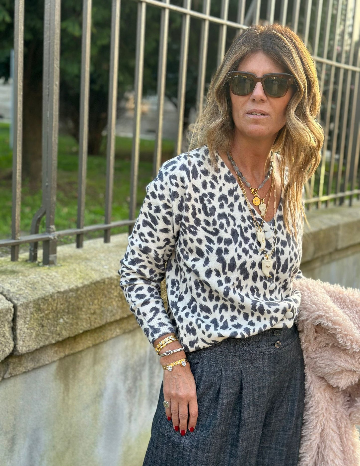 Casaco de malha em leopard print JOY