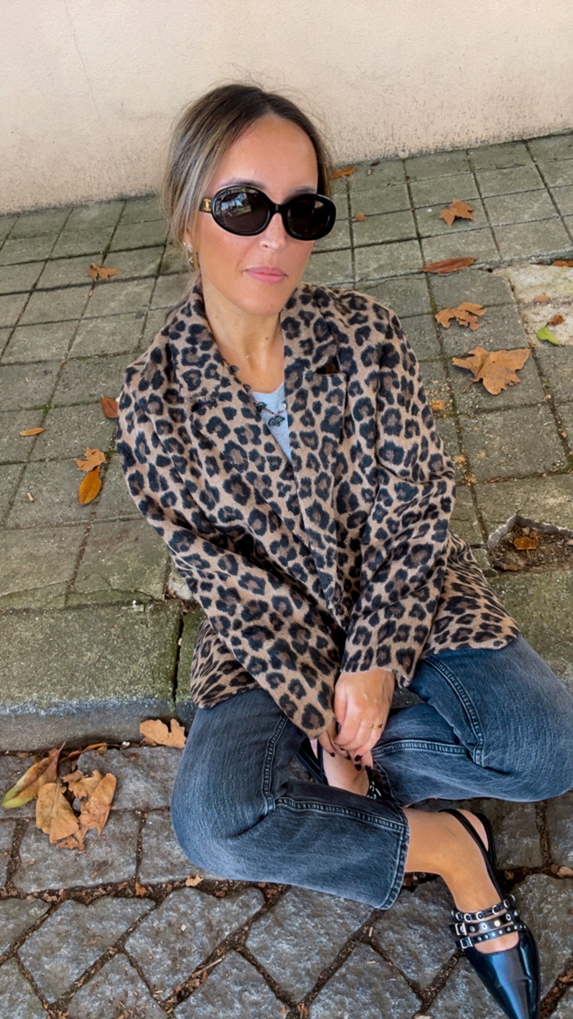 Oversize blazer em leopard print JOY