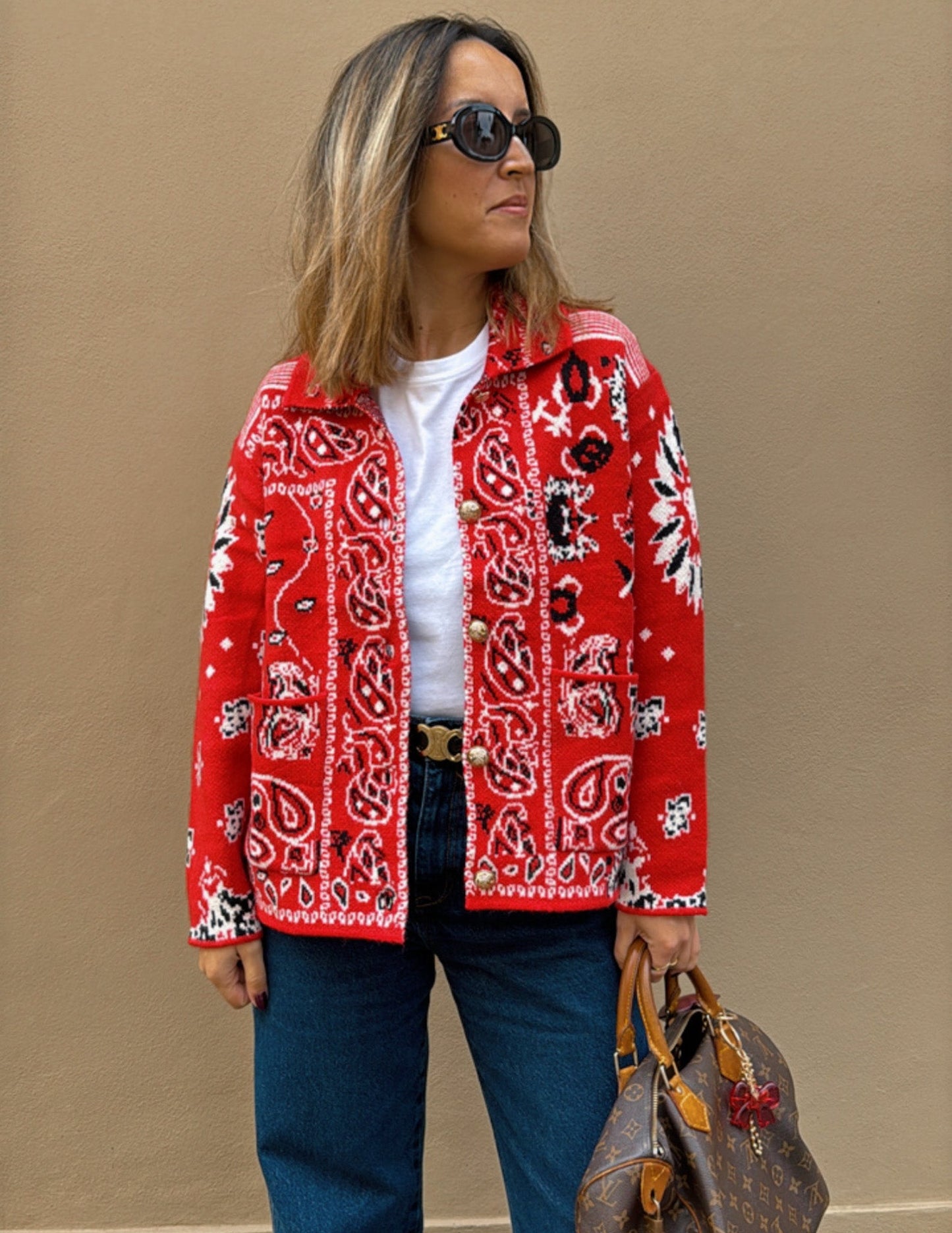 Cashmere jacket with bandana pattern - LAST UNITS JOY