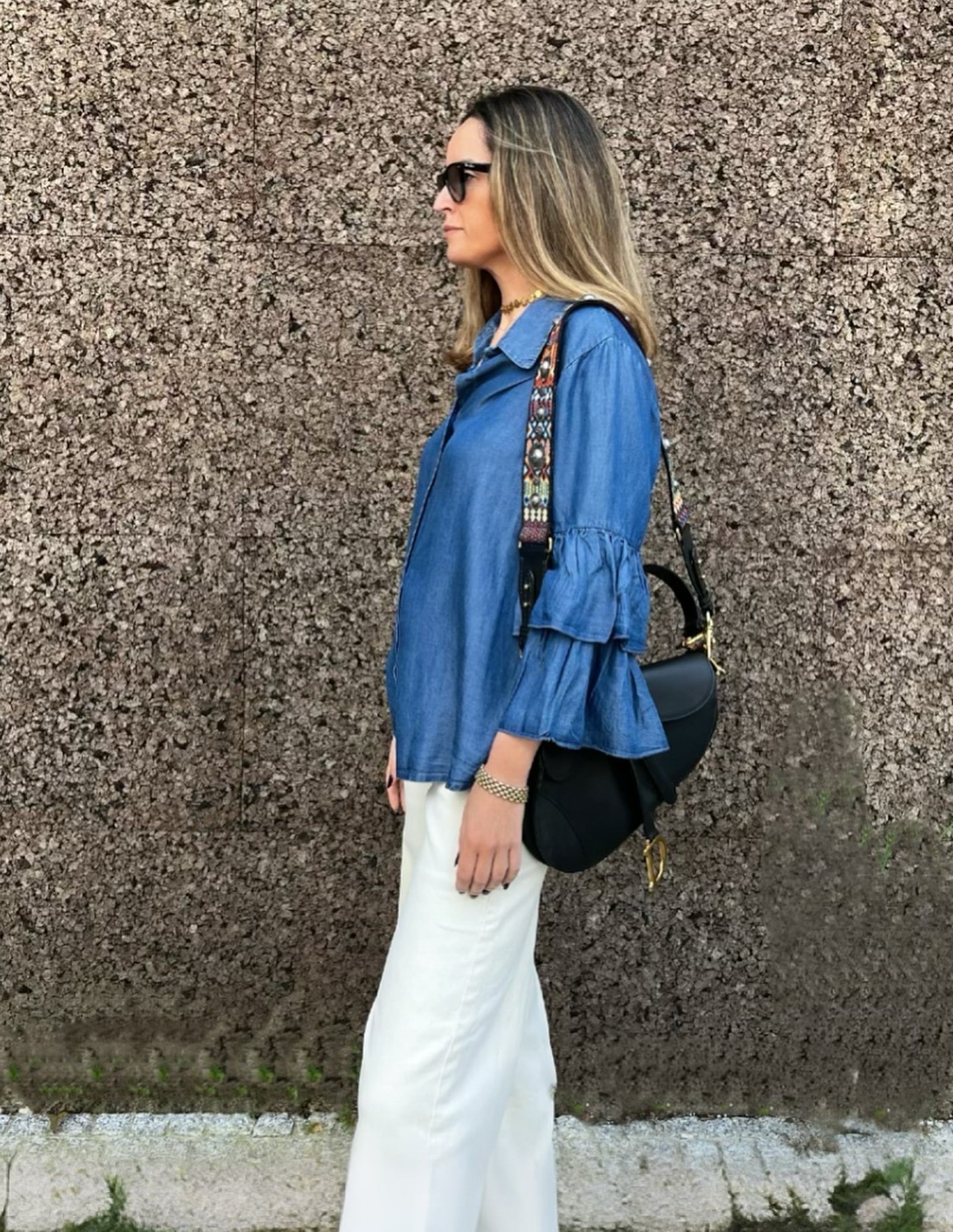 Isabel shirt with ruffled sleeves