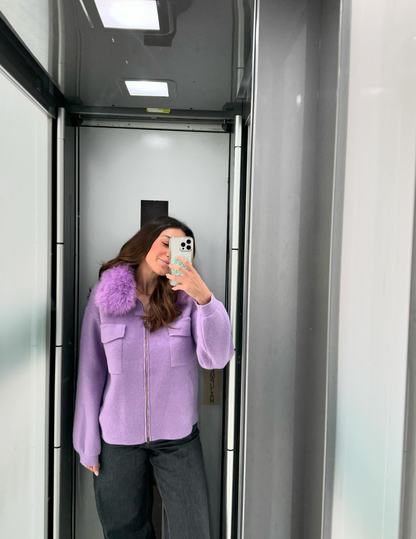 Fur and Cashmere lilac jacket JOY