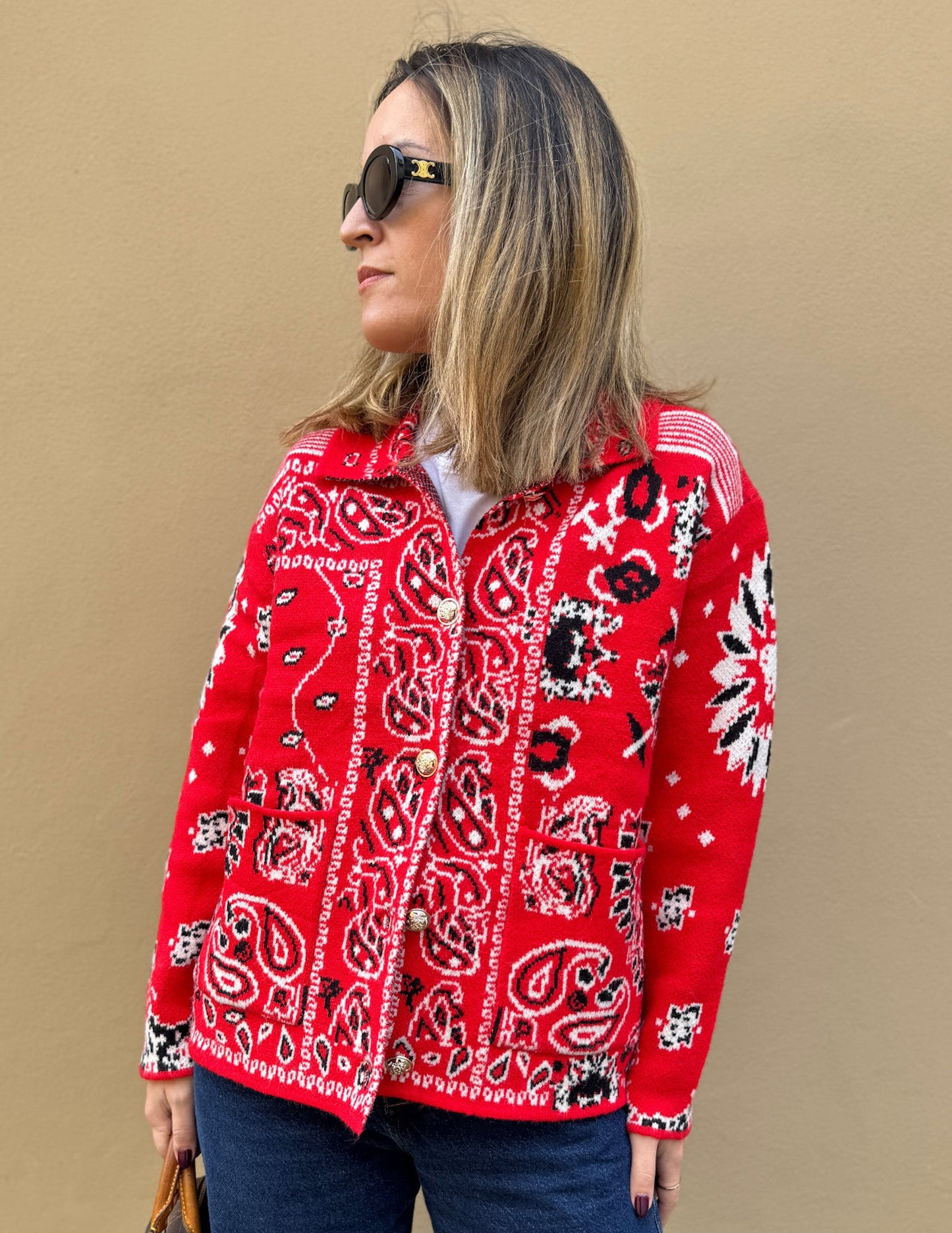 Cashmere jacket with bandana pattern - LAST UNITS JOY
