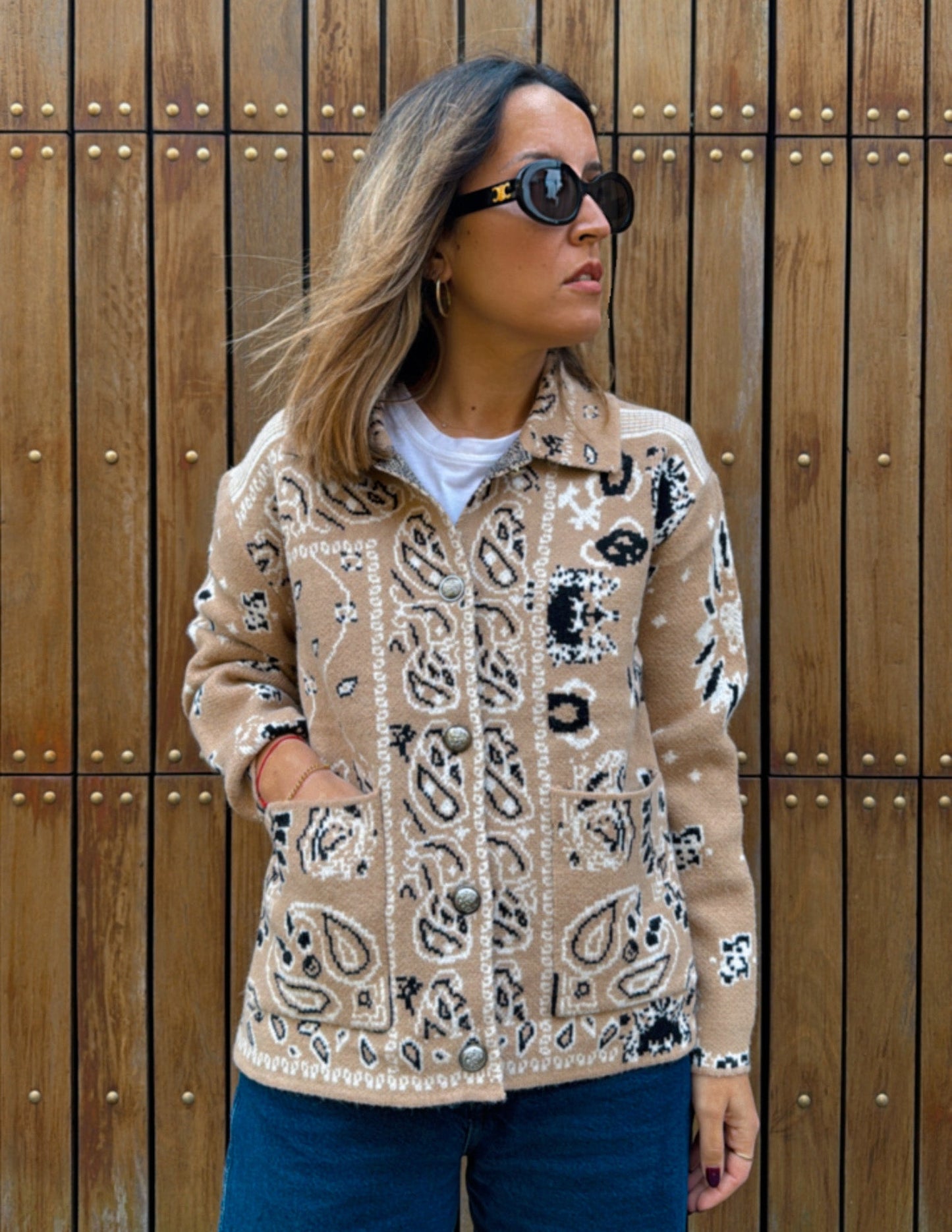 Cashmere jacket with bandana pattern - LAST UNITS JOY