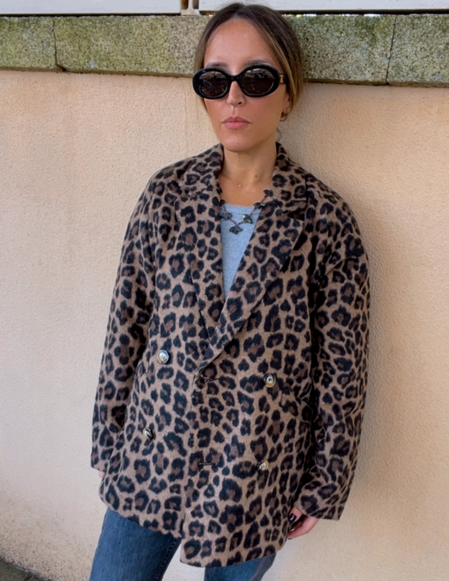 Oversize blazer em leopard print JOY