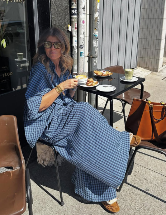 Vichy set in dark blue