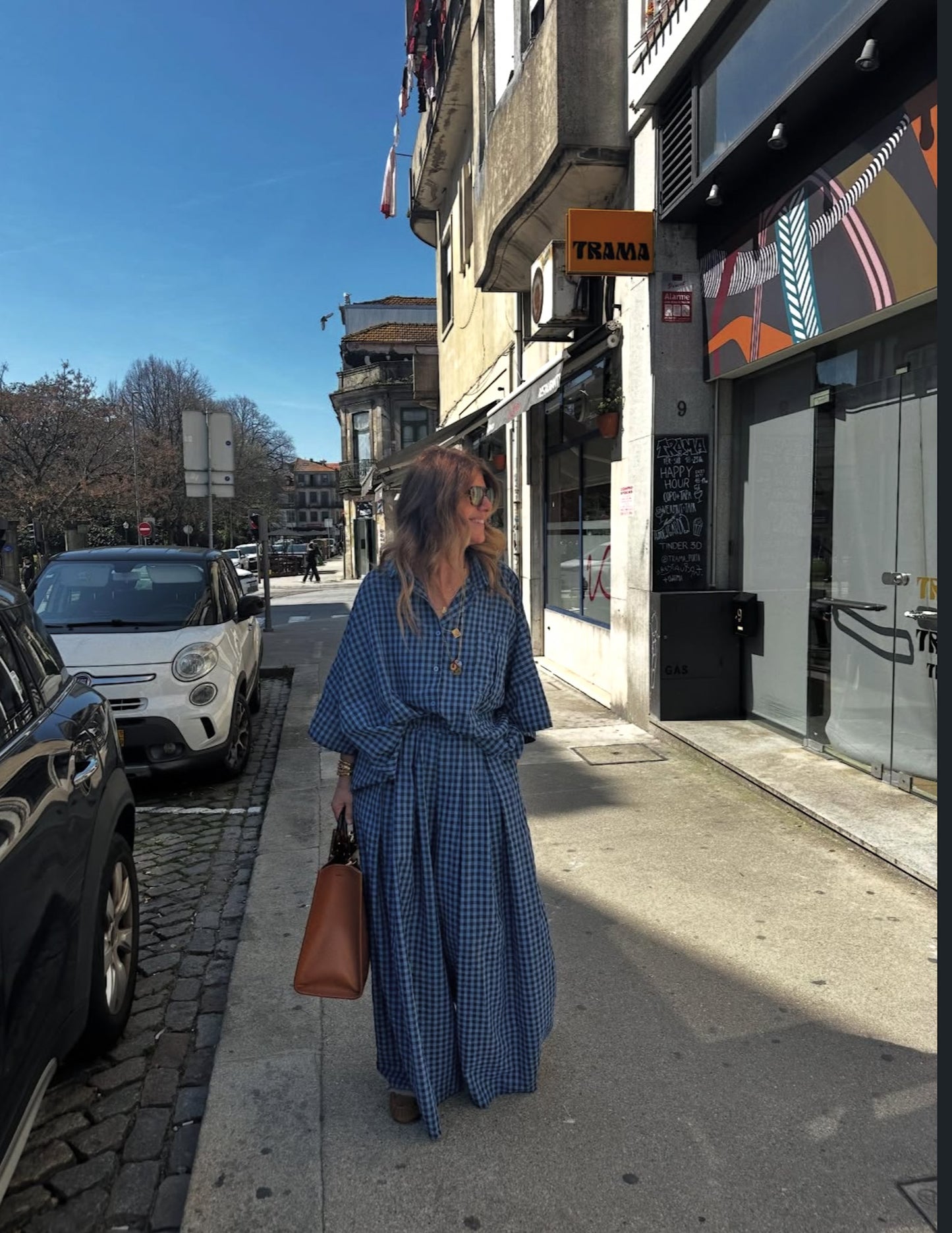 Vichy set in dark blue