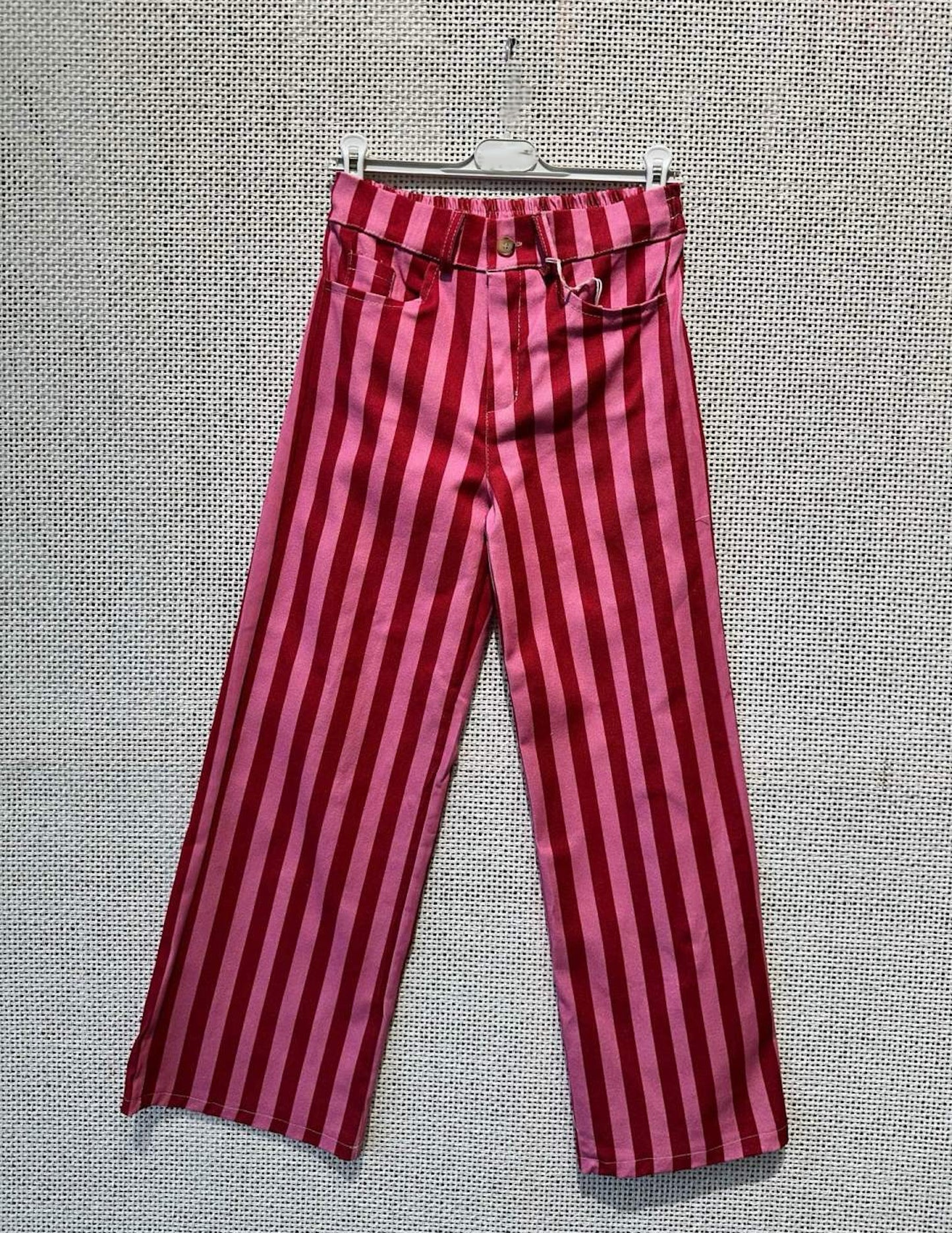 Pink and red striped pants