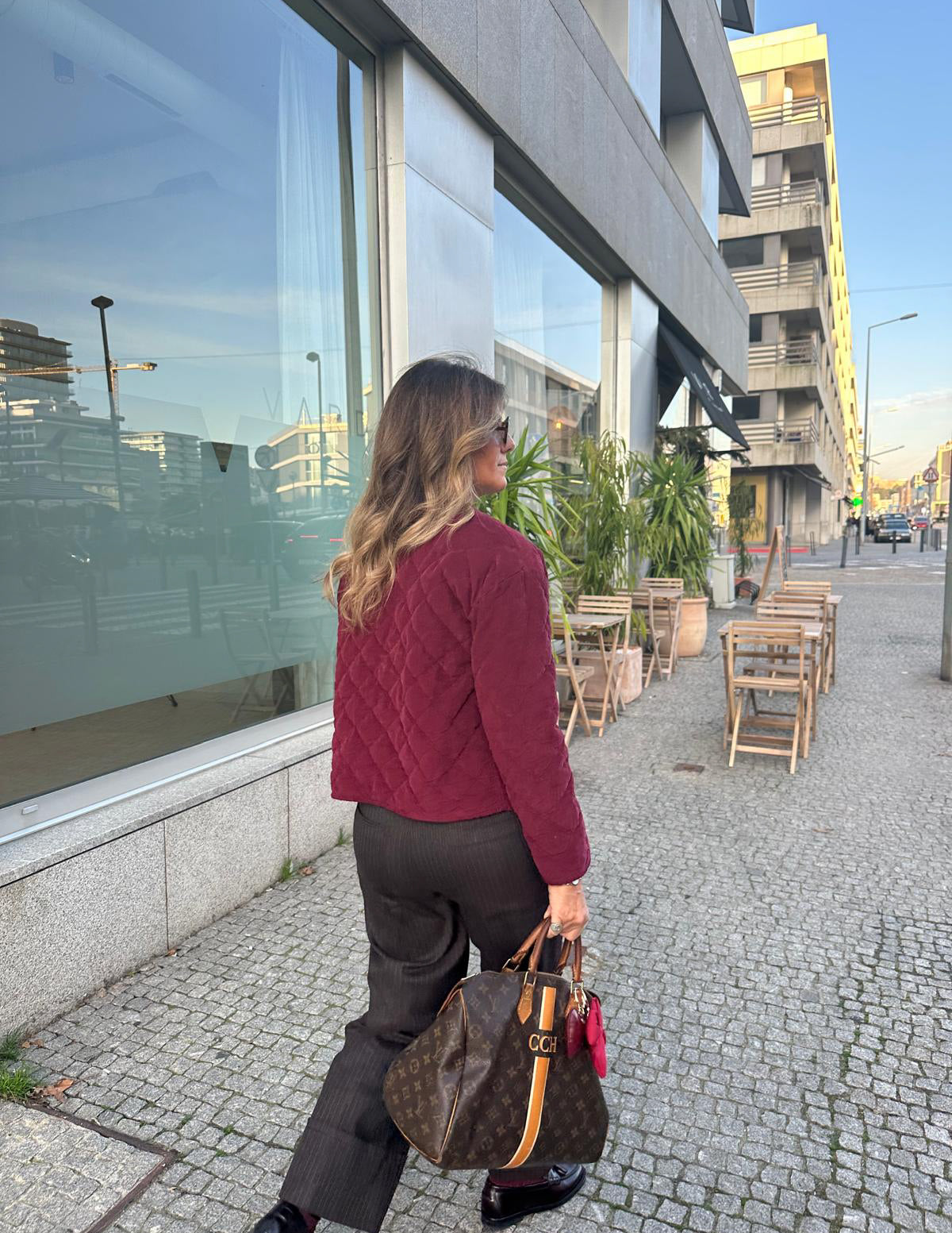 Burgundy quilted jacket JOY
