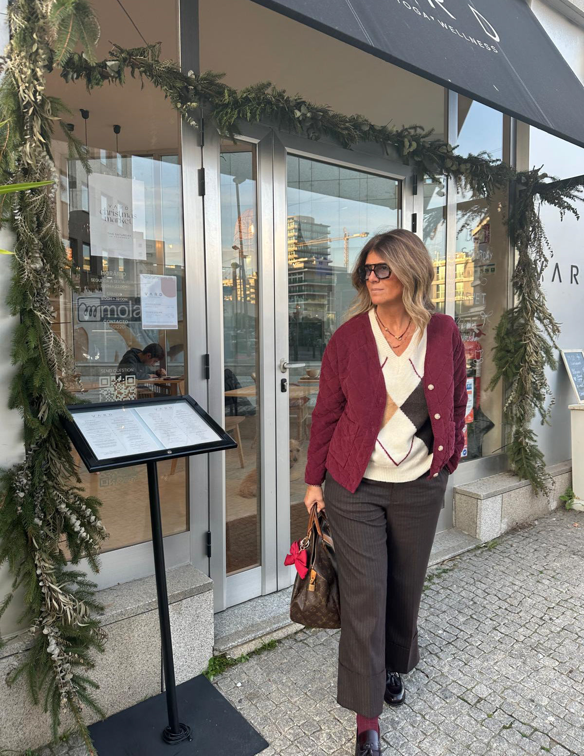 Burgundy quilted jacket JOY