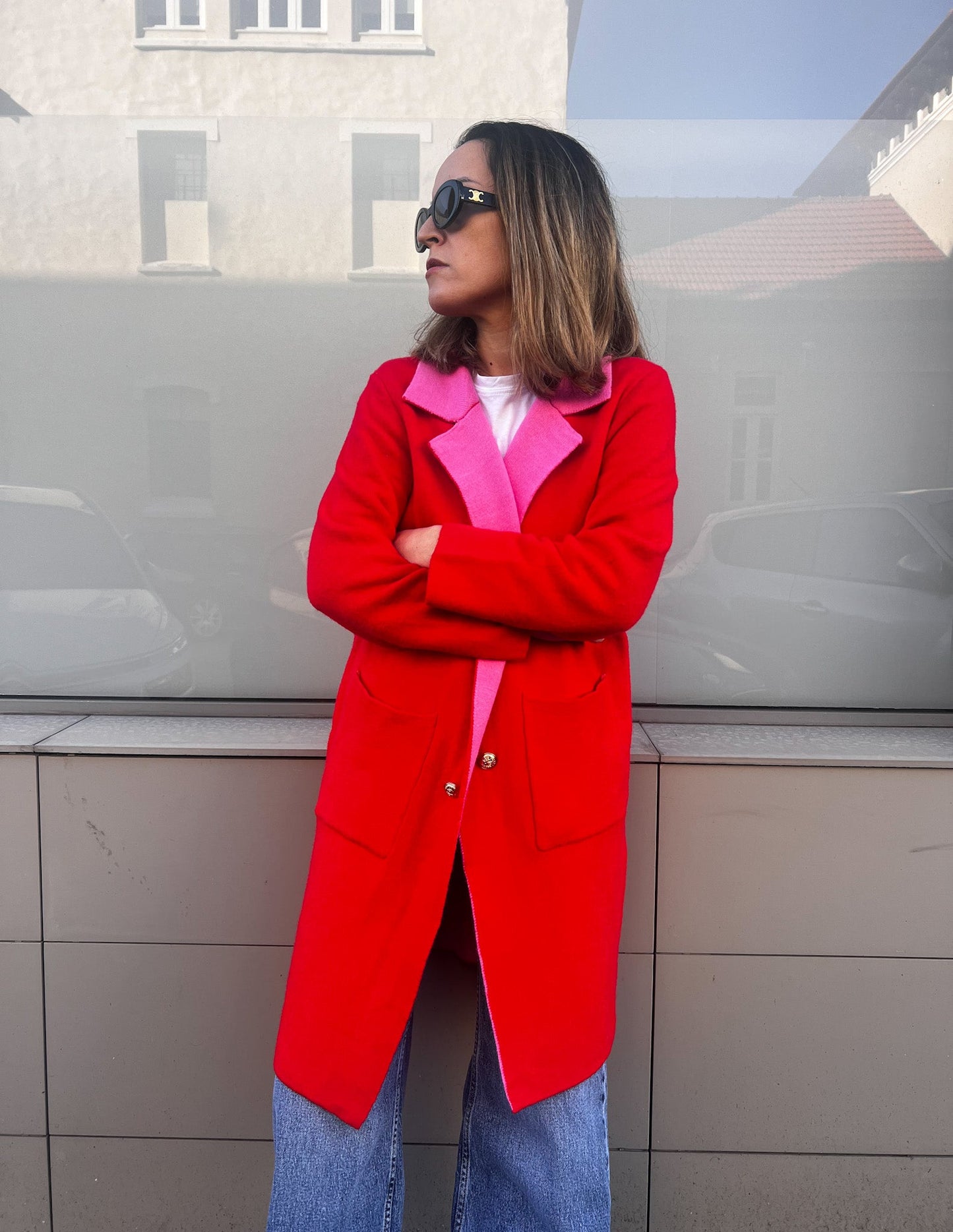 Pink & Red Cashmere jacket JOY