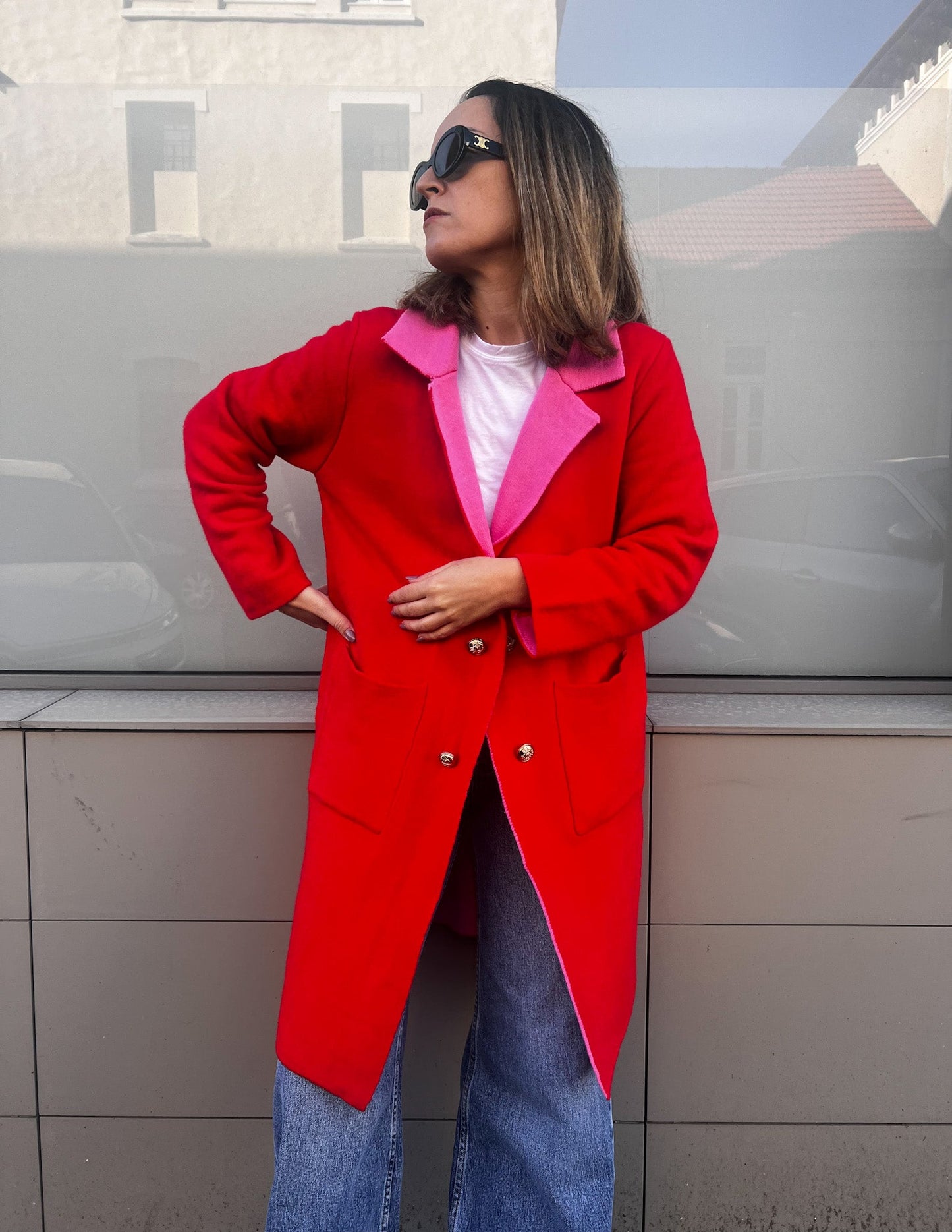 Pink & Red Cashmere jacket JOY