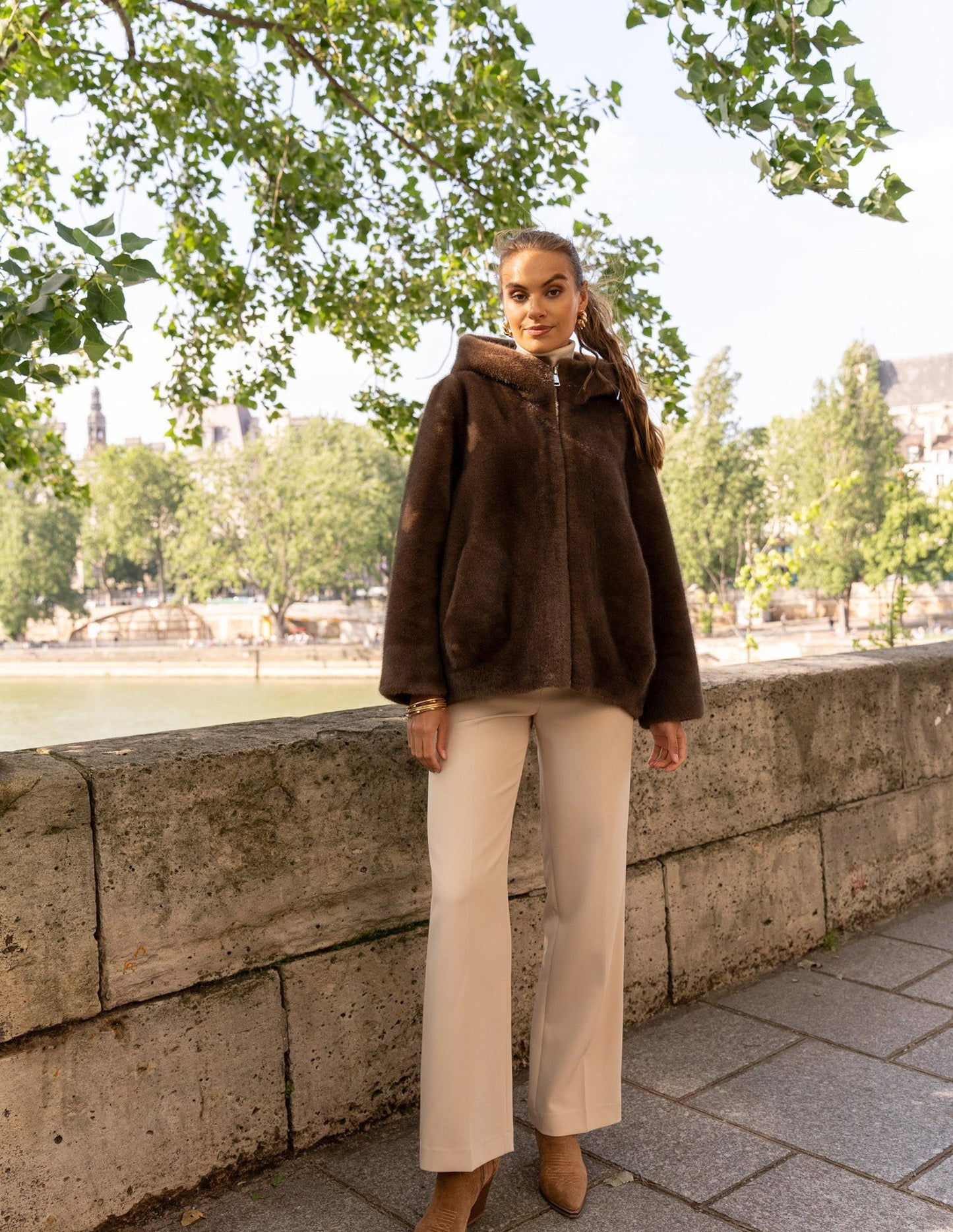 Faux fur hooded jacket JOY