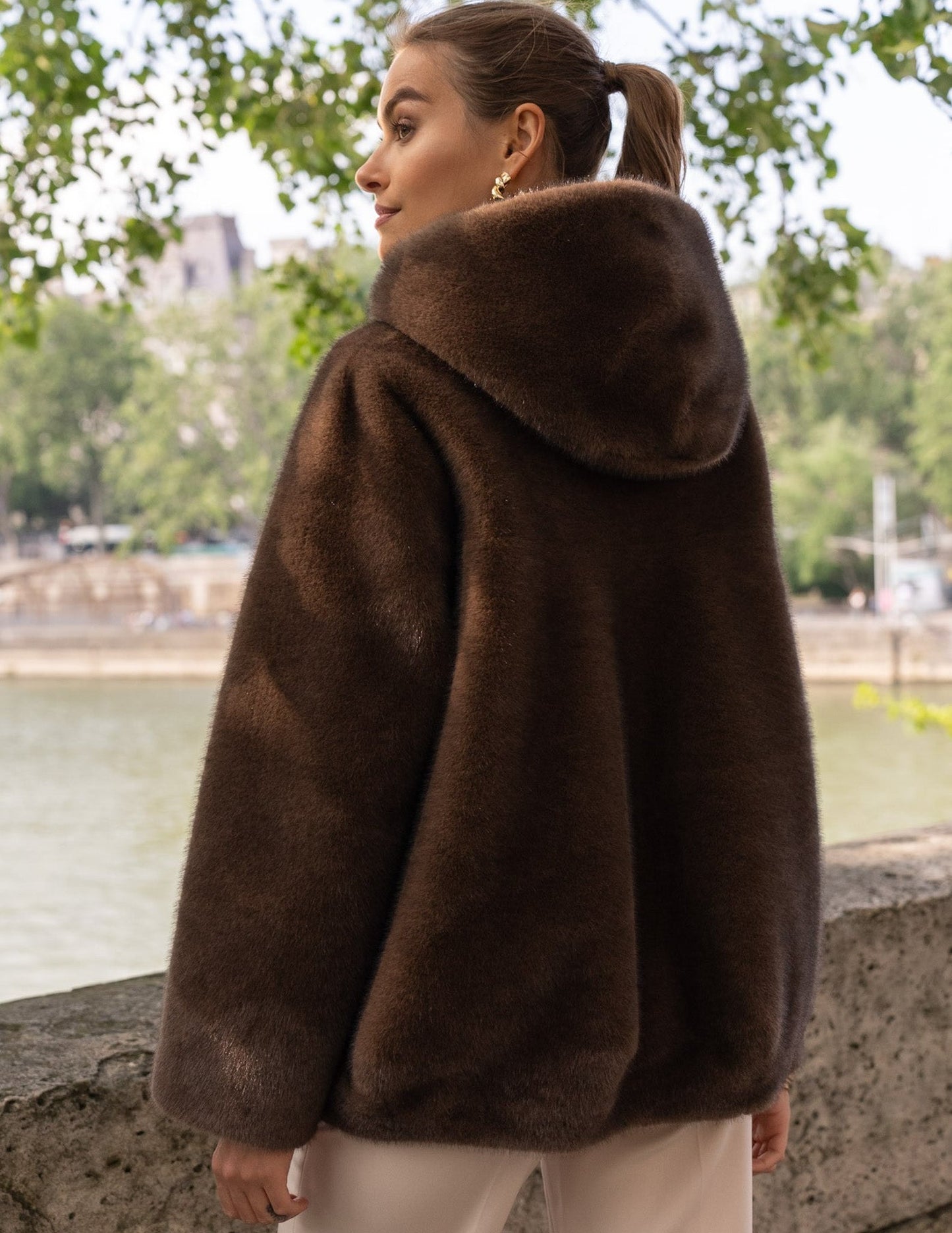 Faux fur hooded jacket JOY