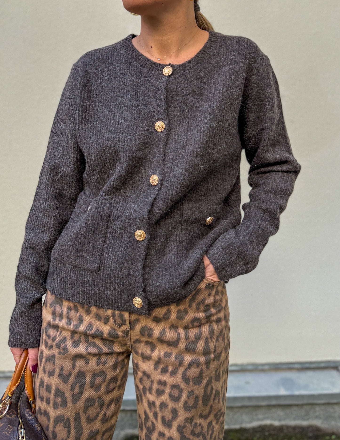 Chocolate brown cardigan JOY