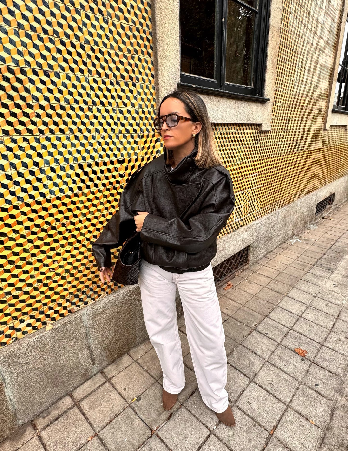 Faux leather jacket in brown - envios 06/10