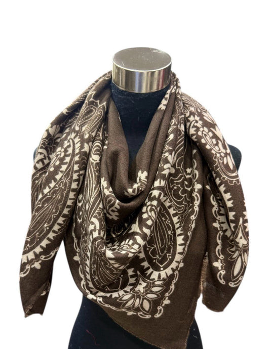 Echarpe bandana em castanho 2