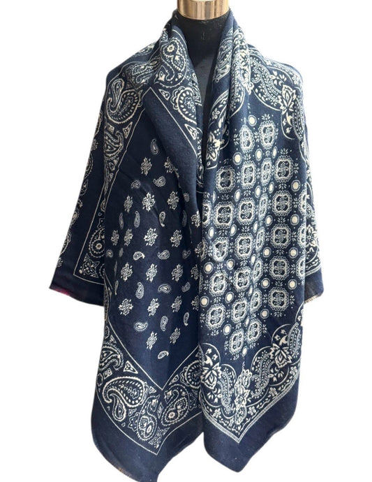 Echarpe bandana em azul
