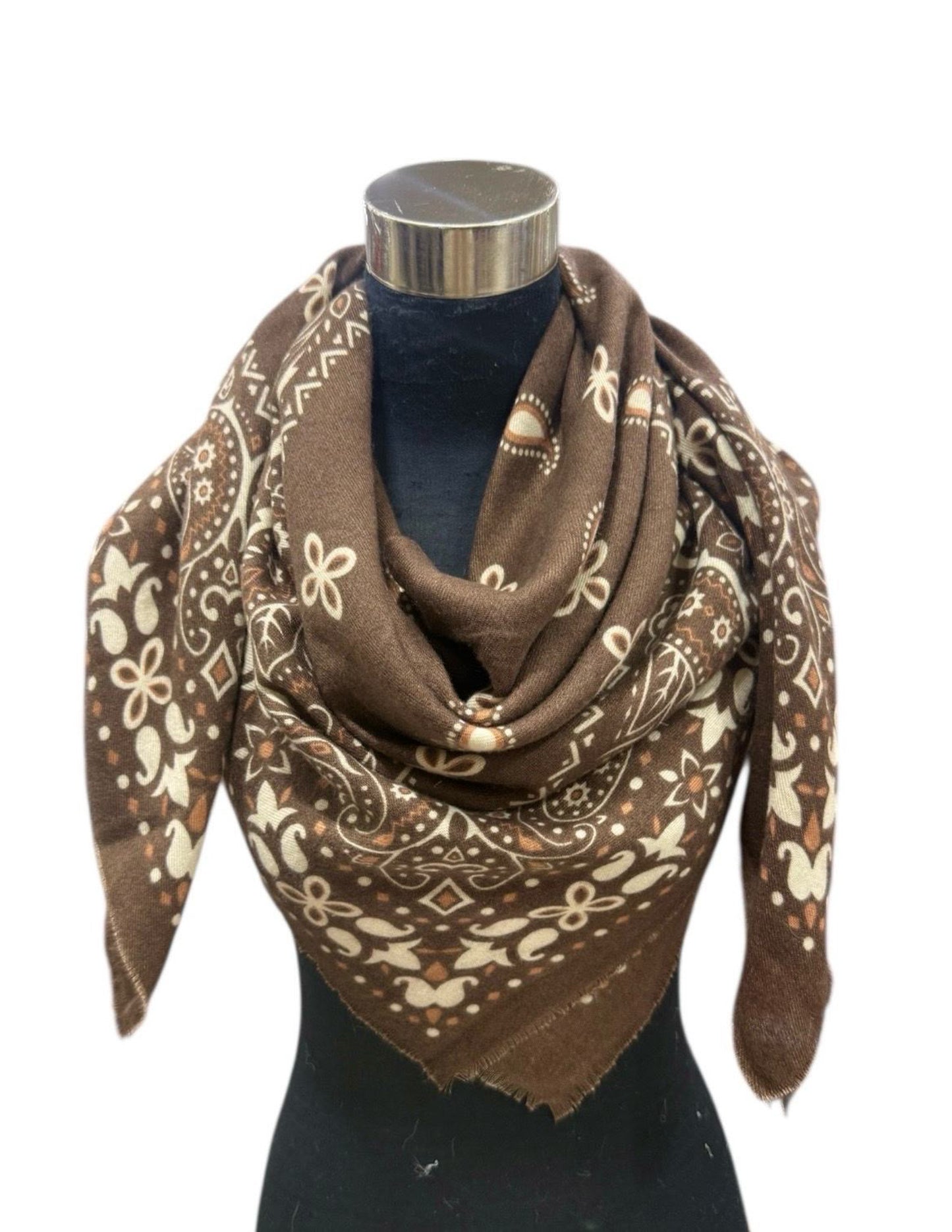 Echarpe bandana em castanho