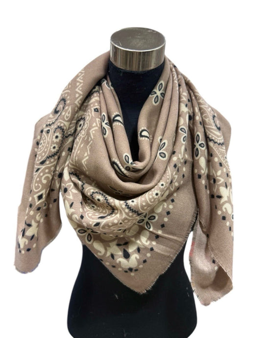 Echarpe bandana em taupe