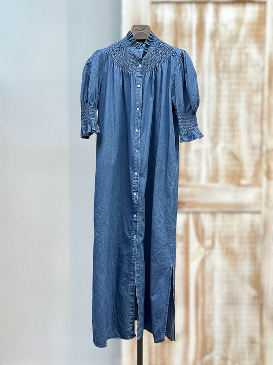 Vestido gola favos