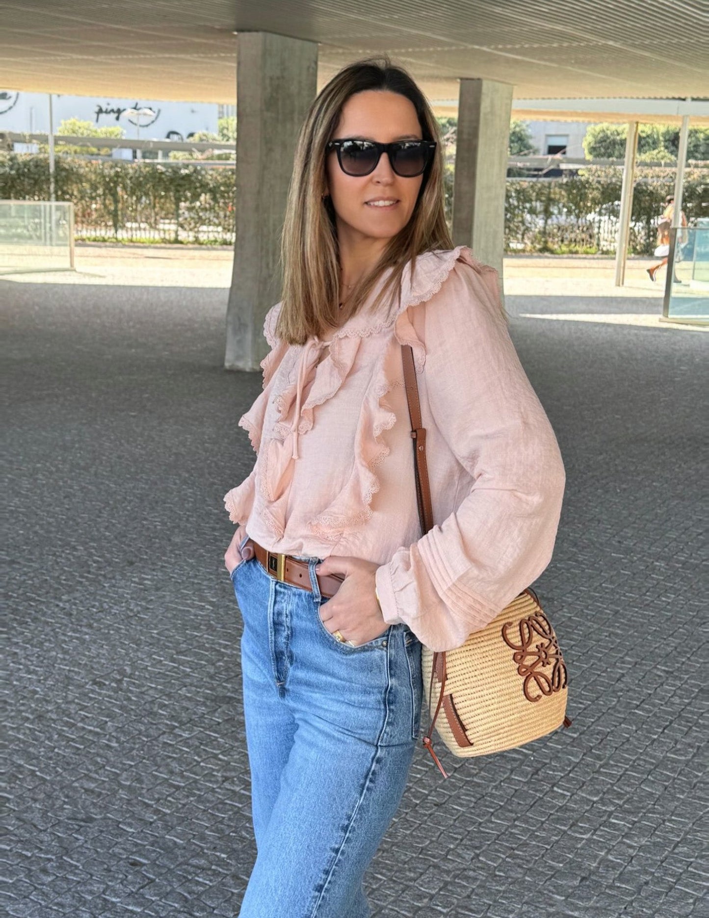 Selena pale pink ruffled blouse - pre-venda/envios 18/03 JOY