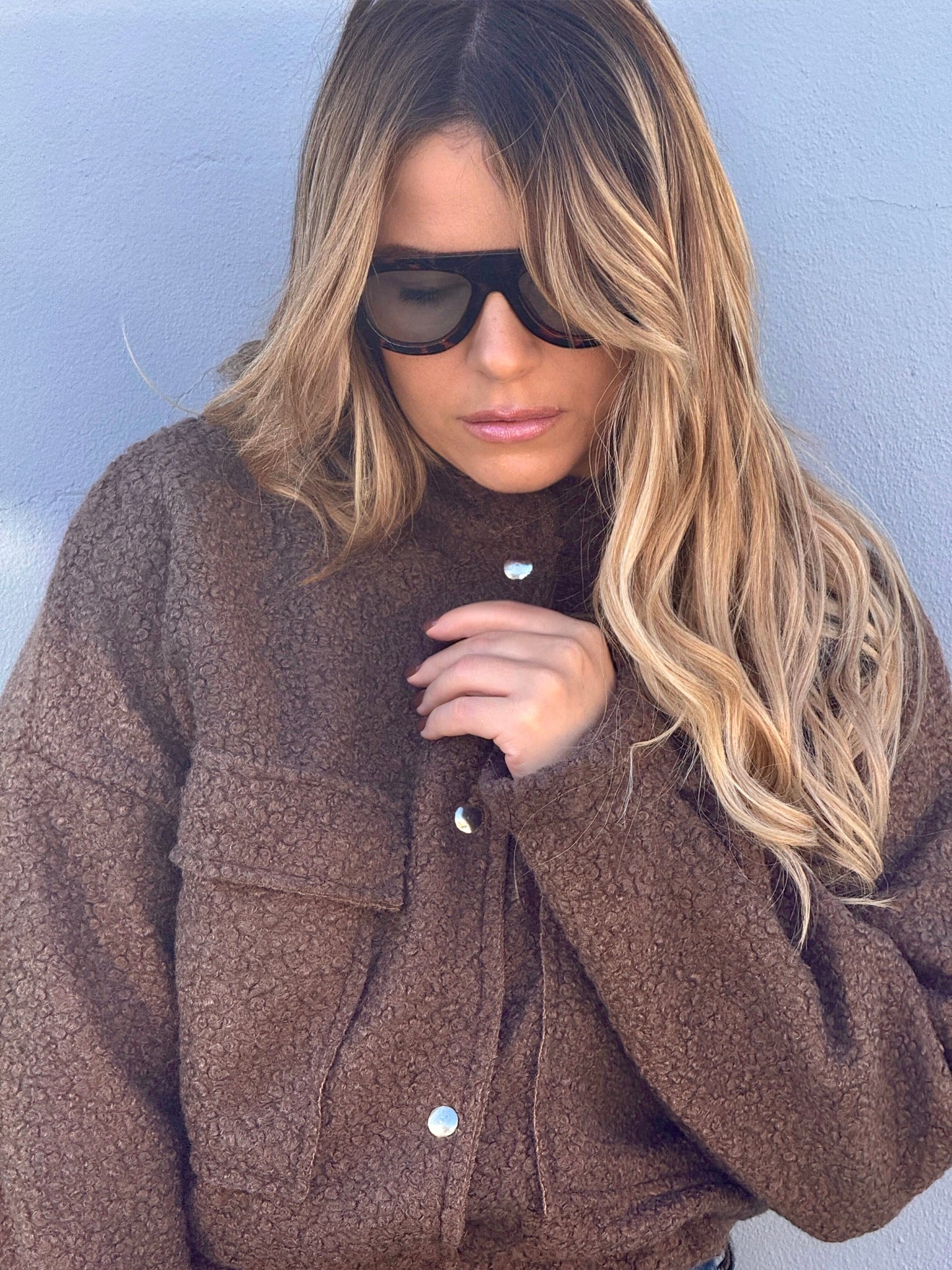 Chocolate brown bomber jacket JOY