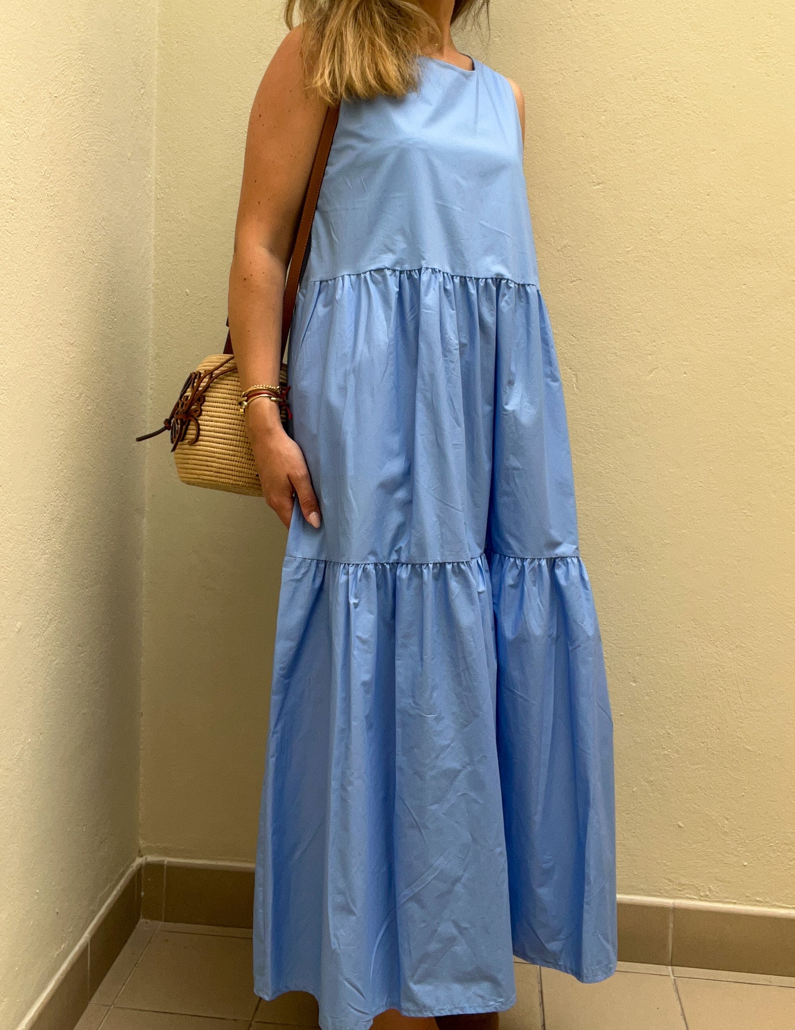 Vestido em popelina BLUE JOY