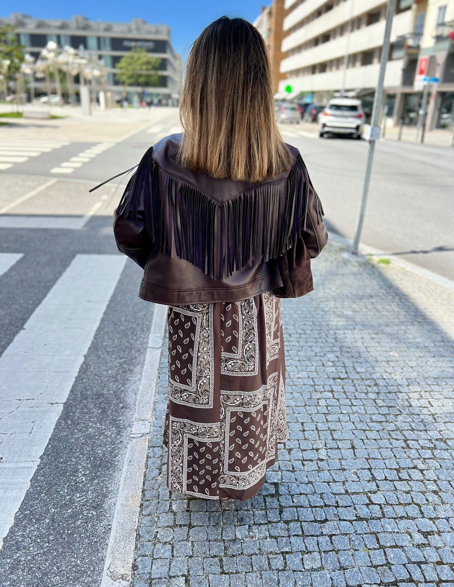 Paisley skirt in brown