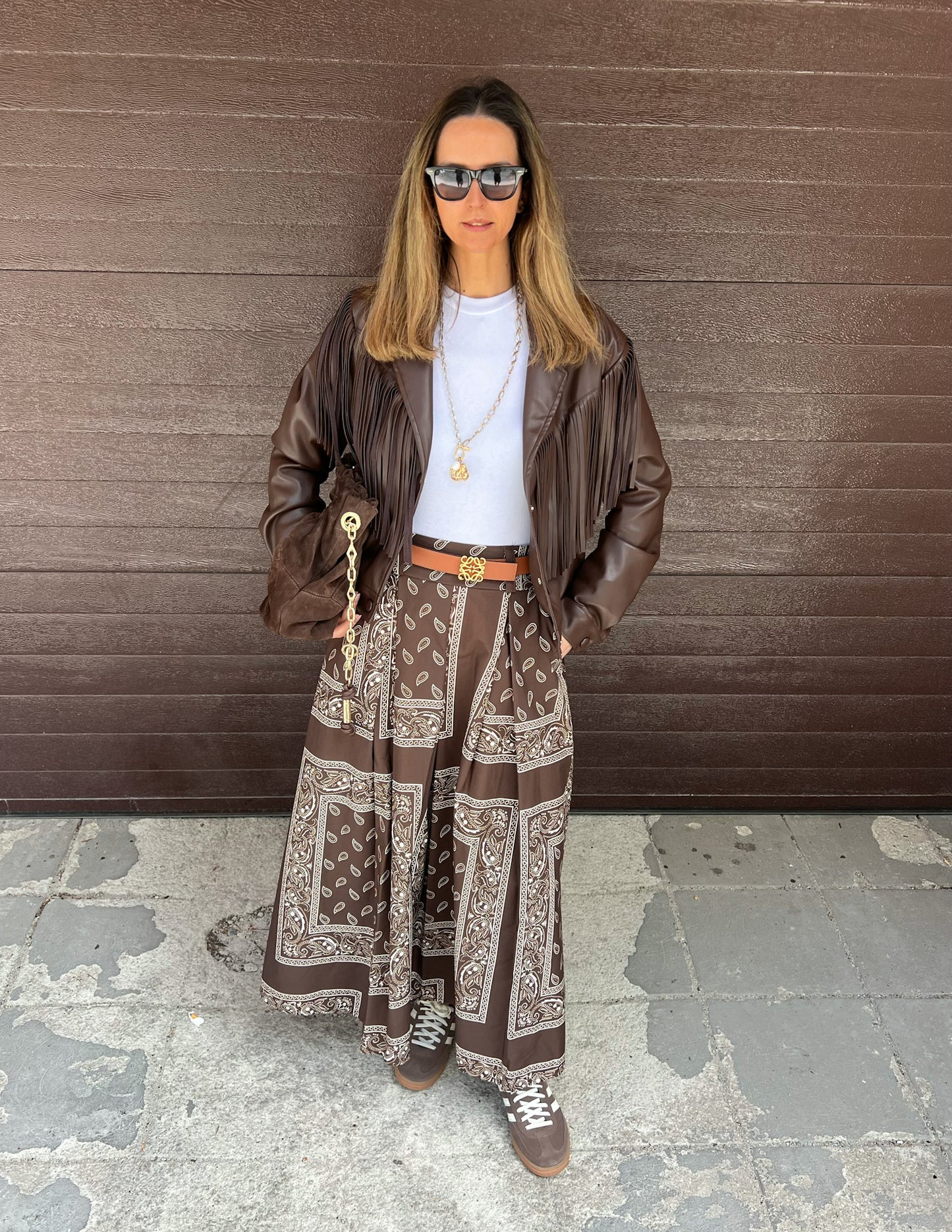 Paisley skirt in brown