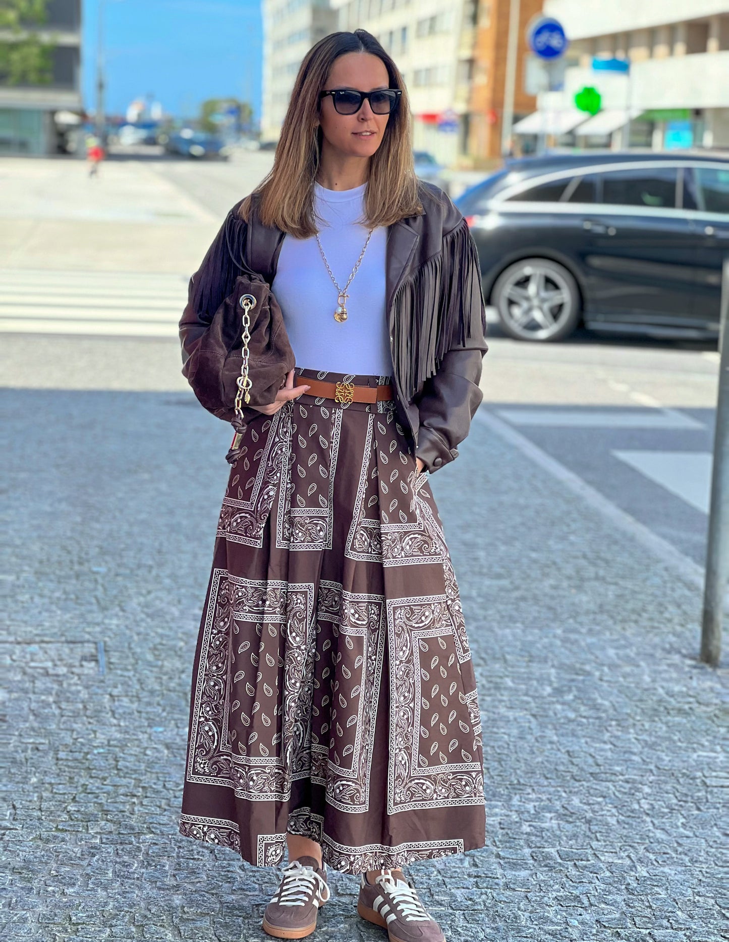 Paisley skirt in brown