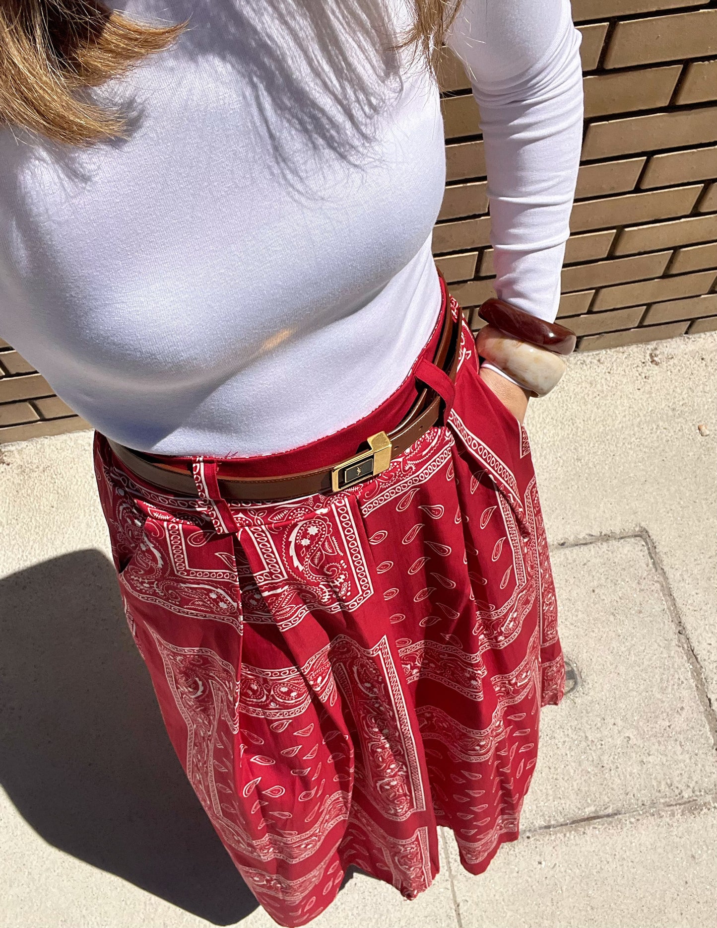 Paisley skirt in red