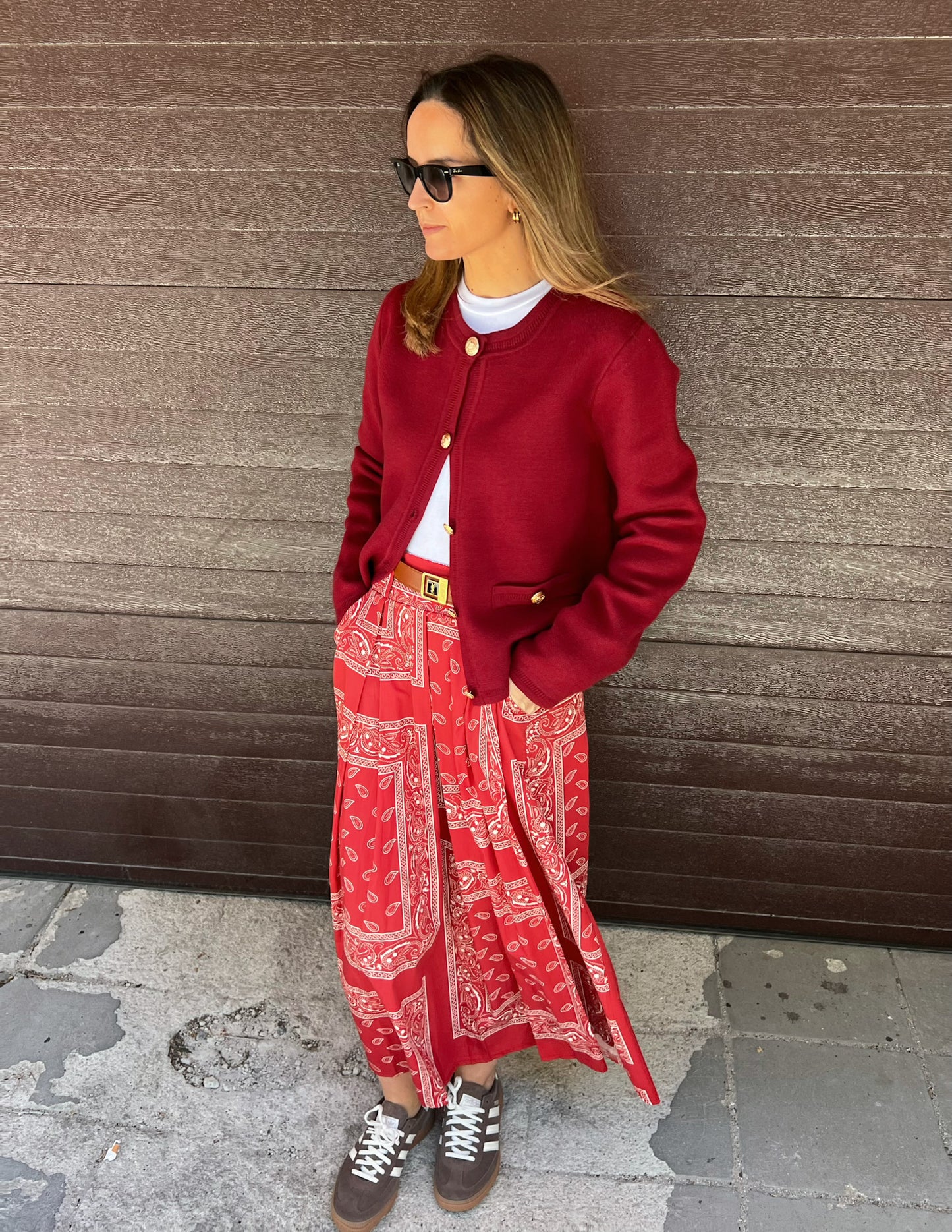 Paisley skirt in red