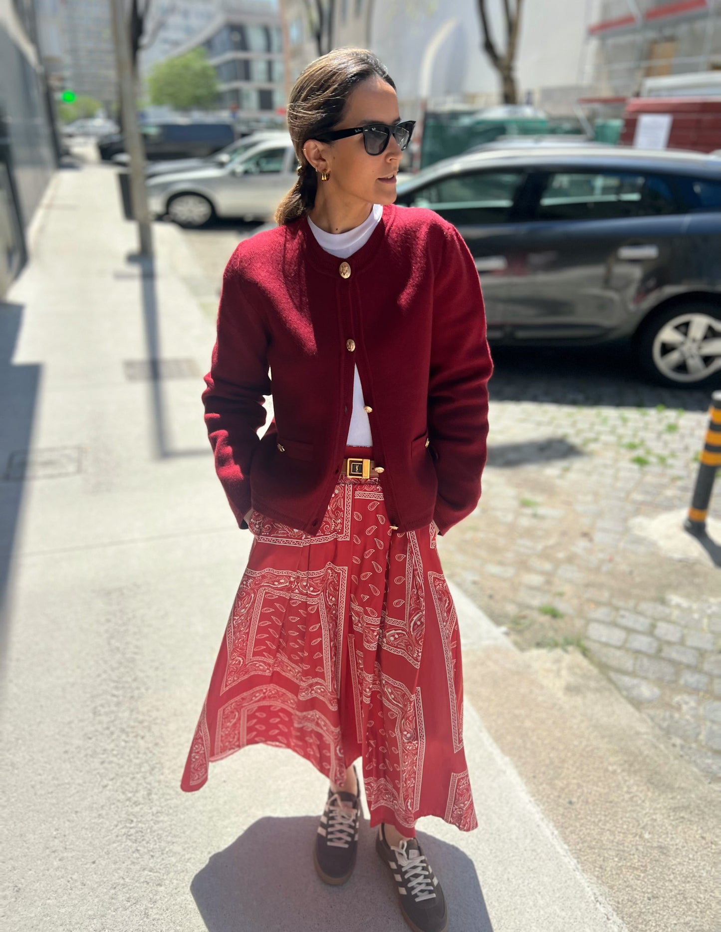 Paisley skirt in red