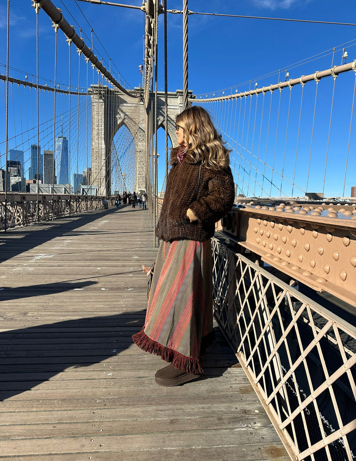 Midi skirt with fringes