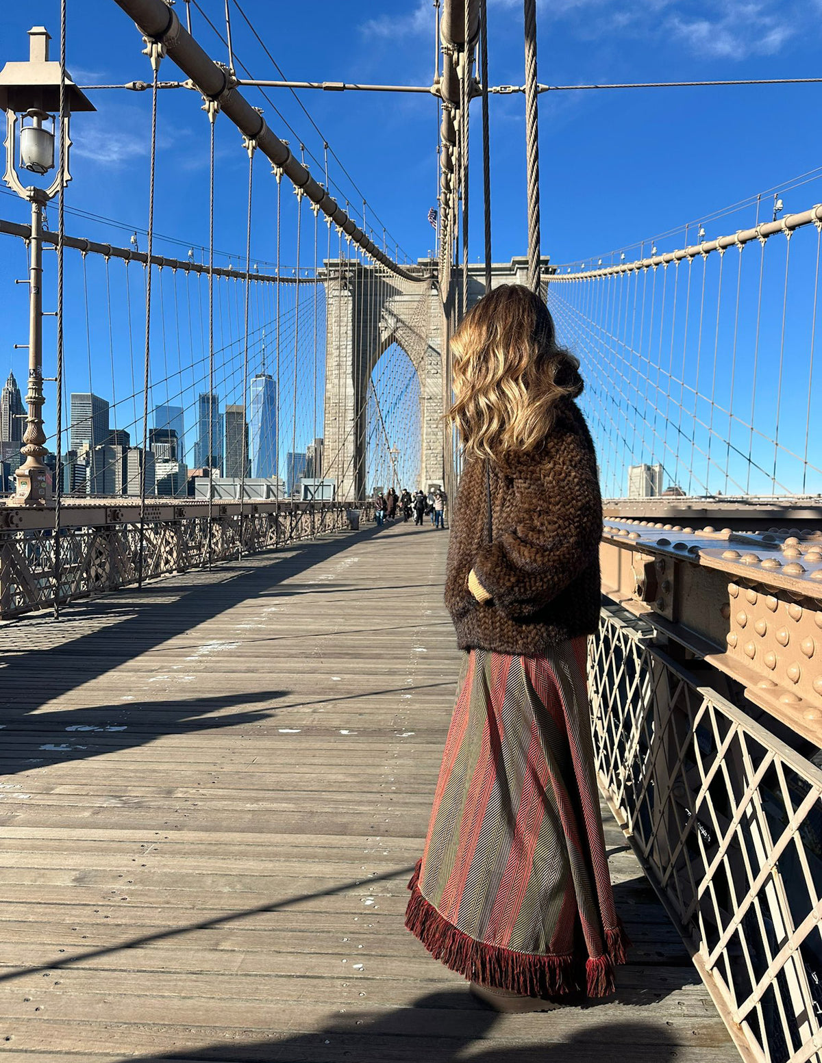 Midi skirt with fringes