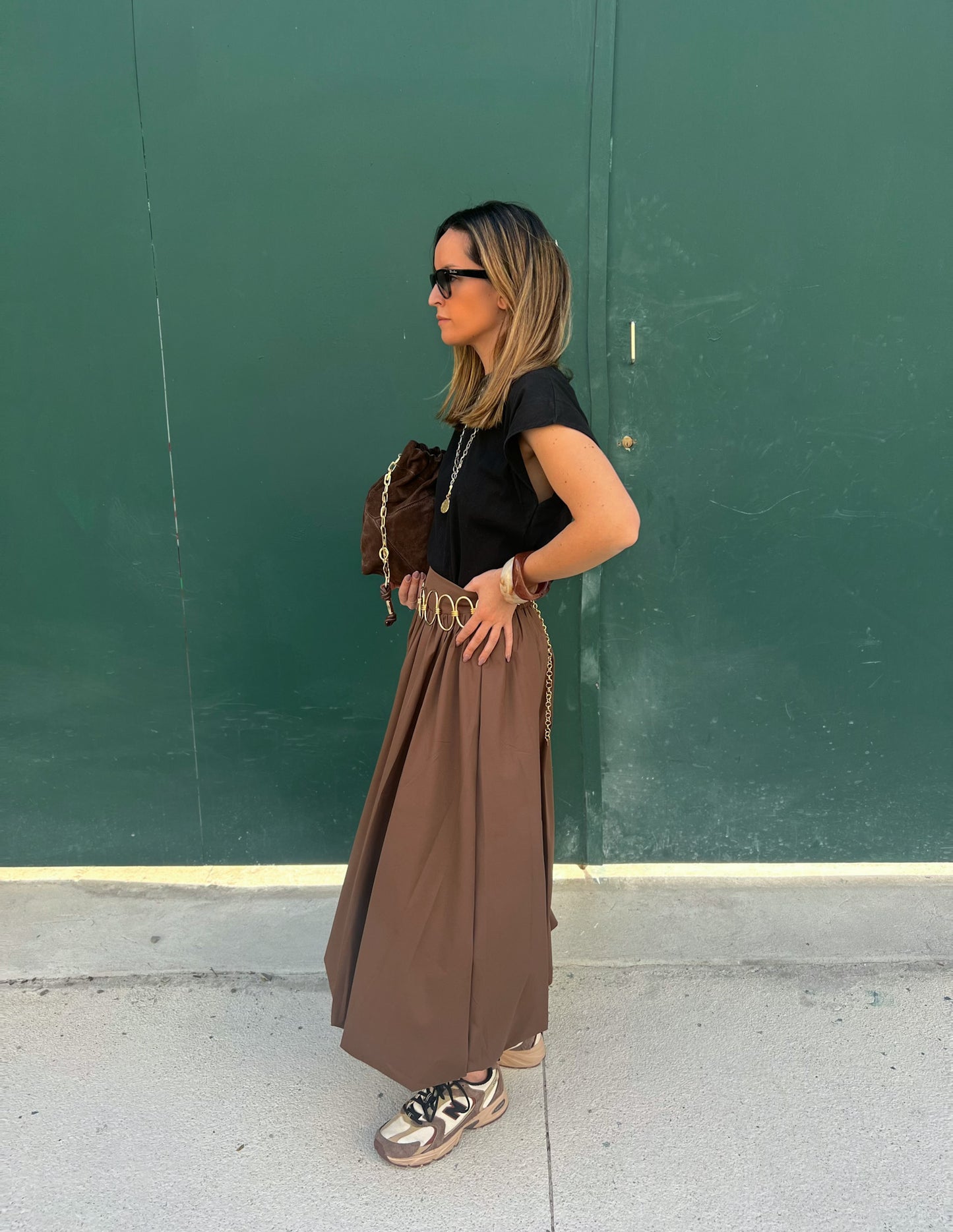 Balloon skirt in chocolate brown