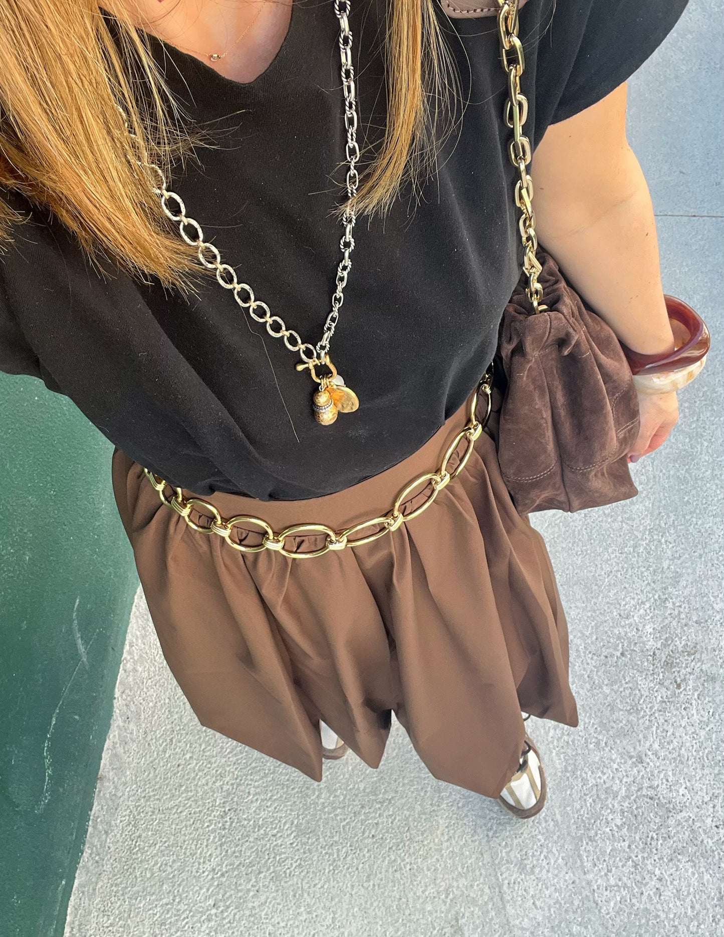 Balloon skirt in chocolate brown