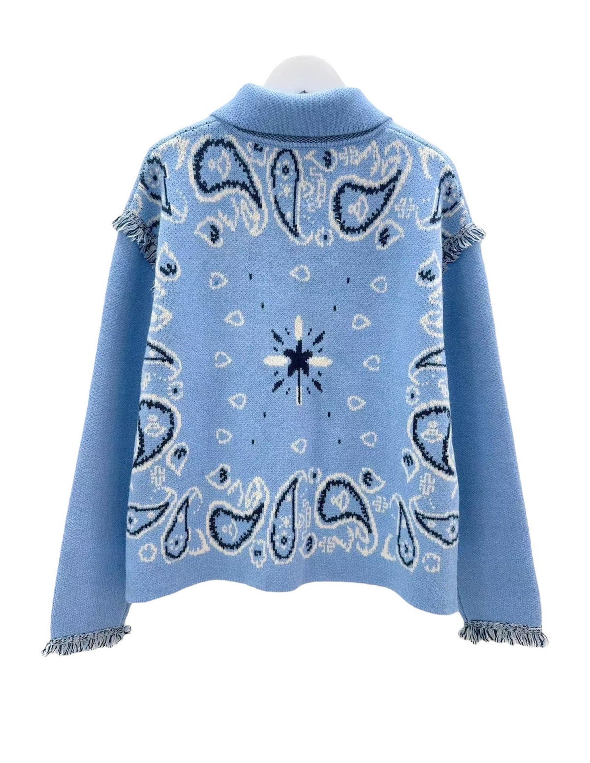 Bandana knitted jacket in light blue