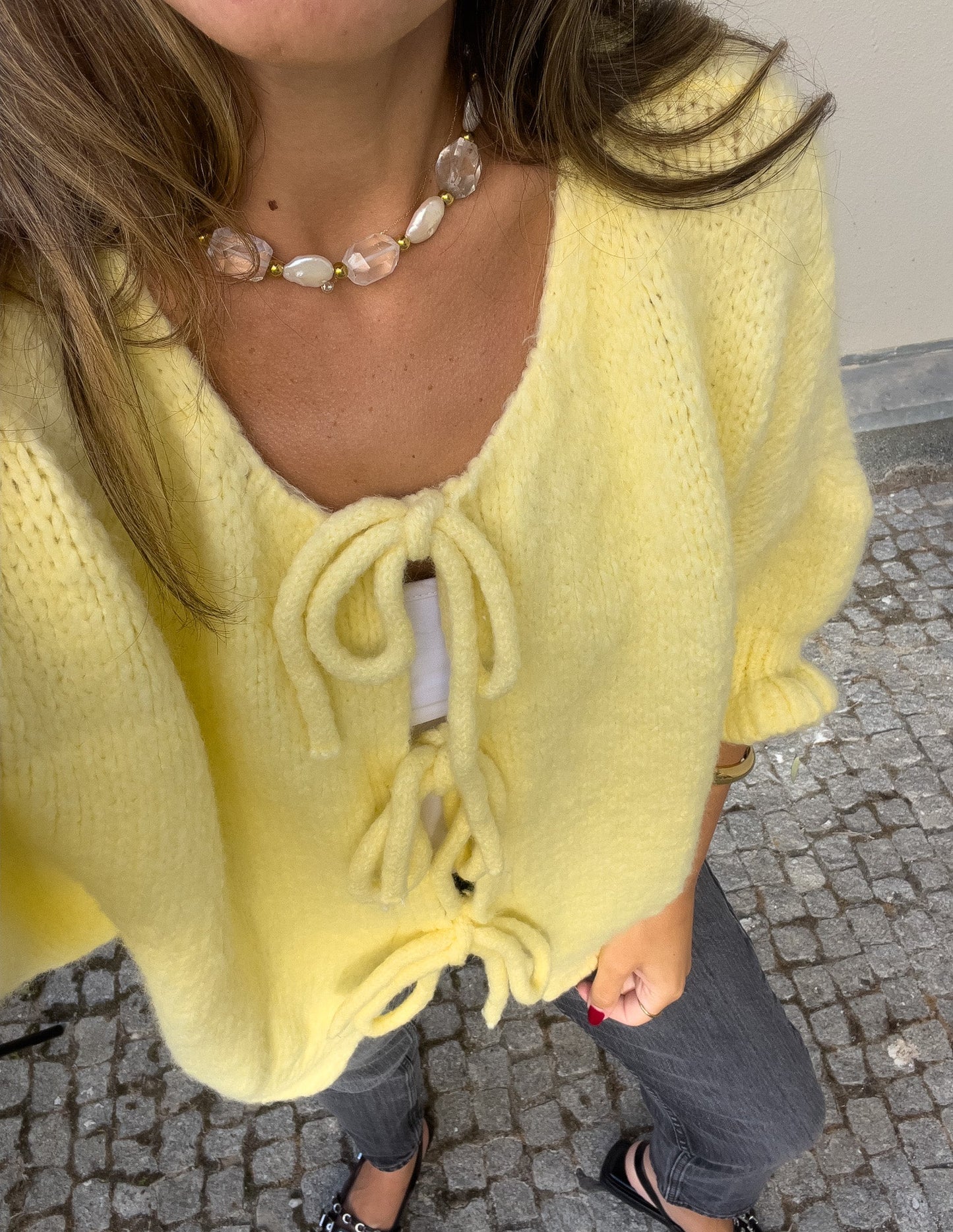 Casaco de malha com atilhos JOY