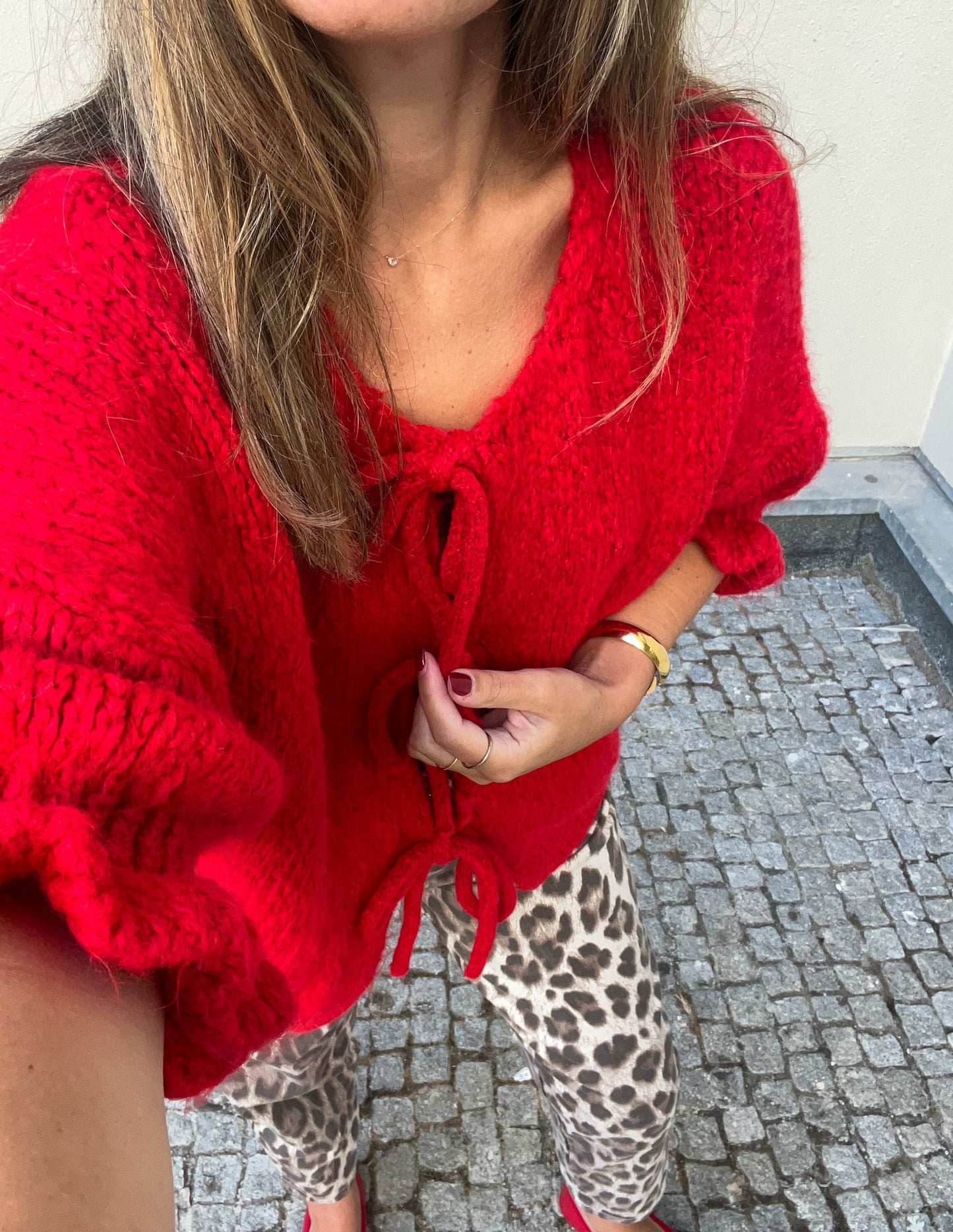 Casaco de malha com atilhos JOY
