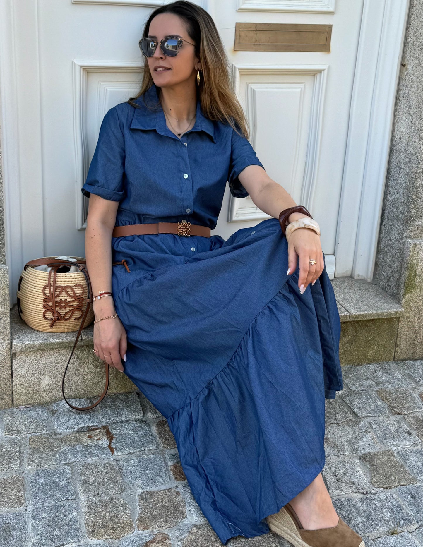 Vestido azul ganga