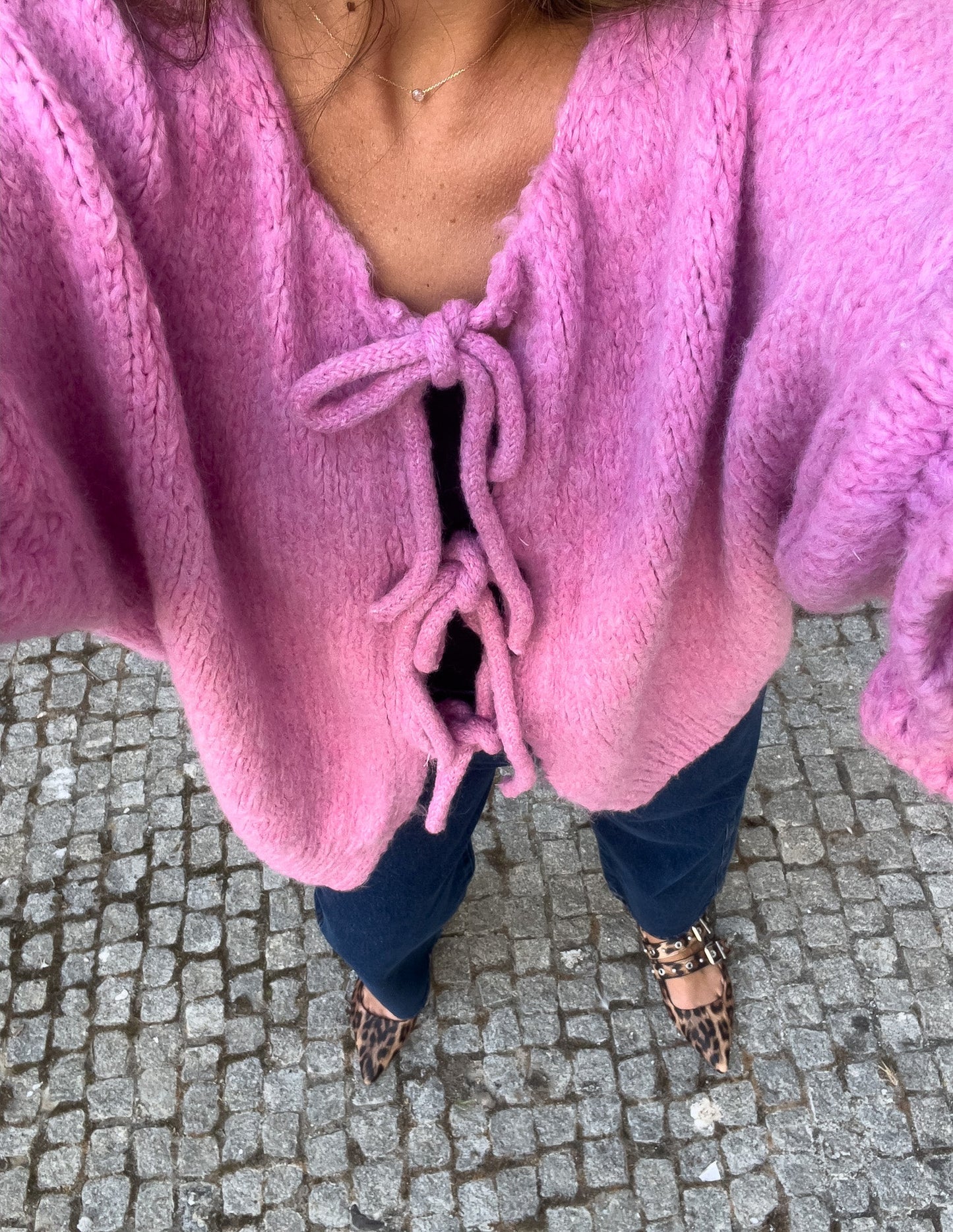 Casaco de malha com atilhos JOY